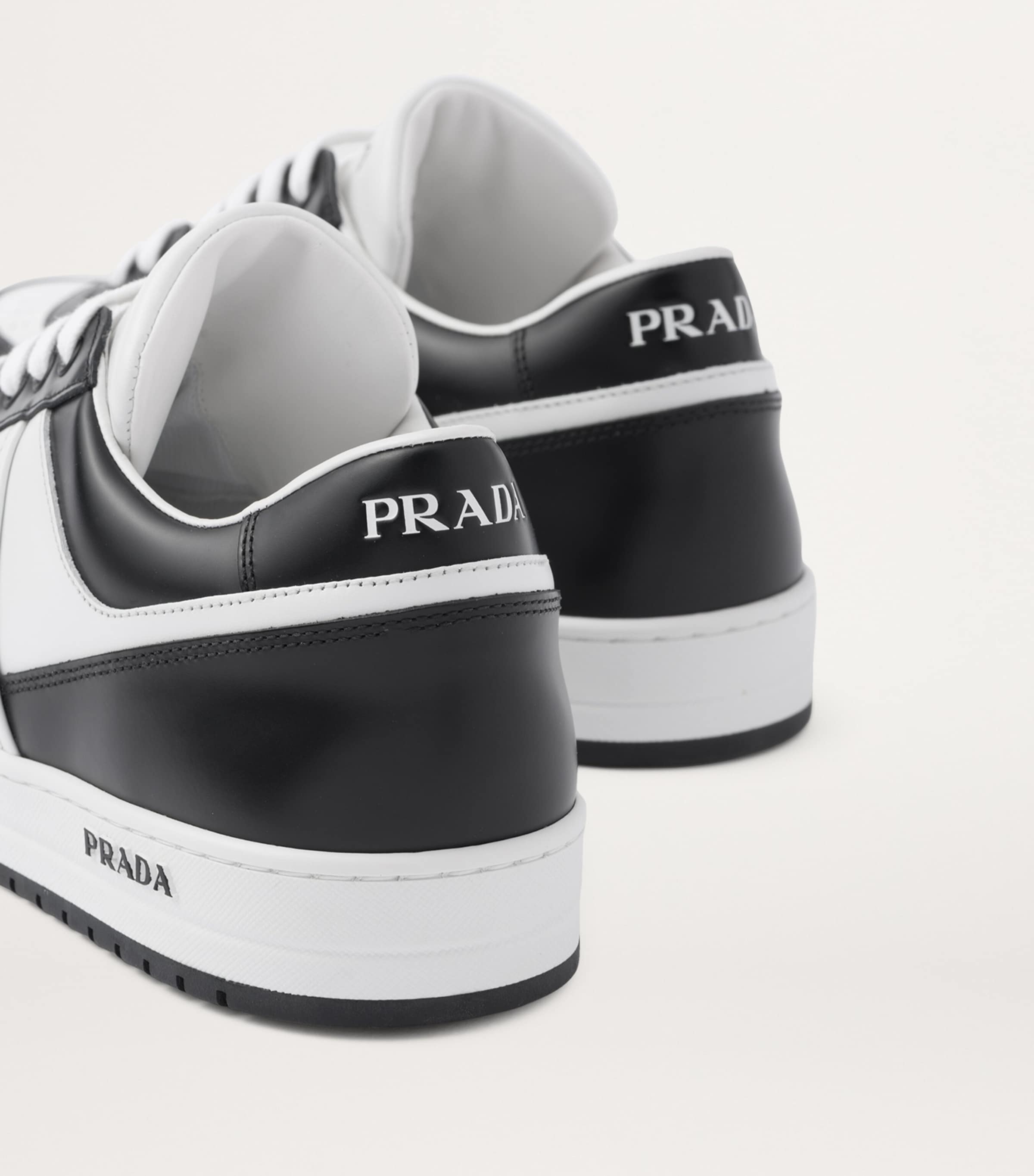Prada Leather Downtown Sneakers | Harrods UK