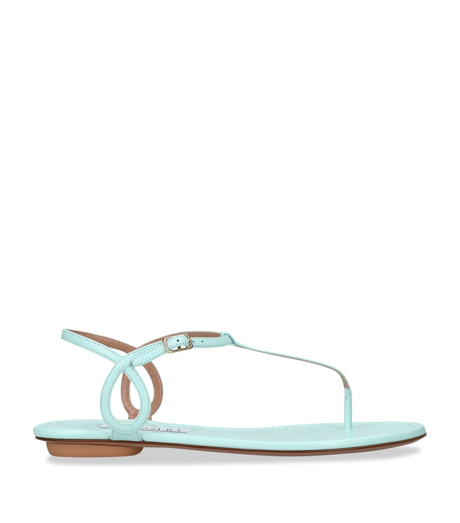 Aquazzura Leather Almost Bare Sandals Pale Blue Image 1