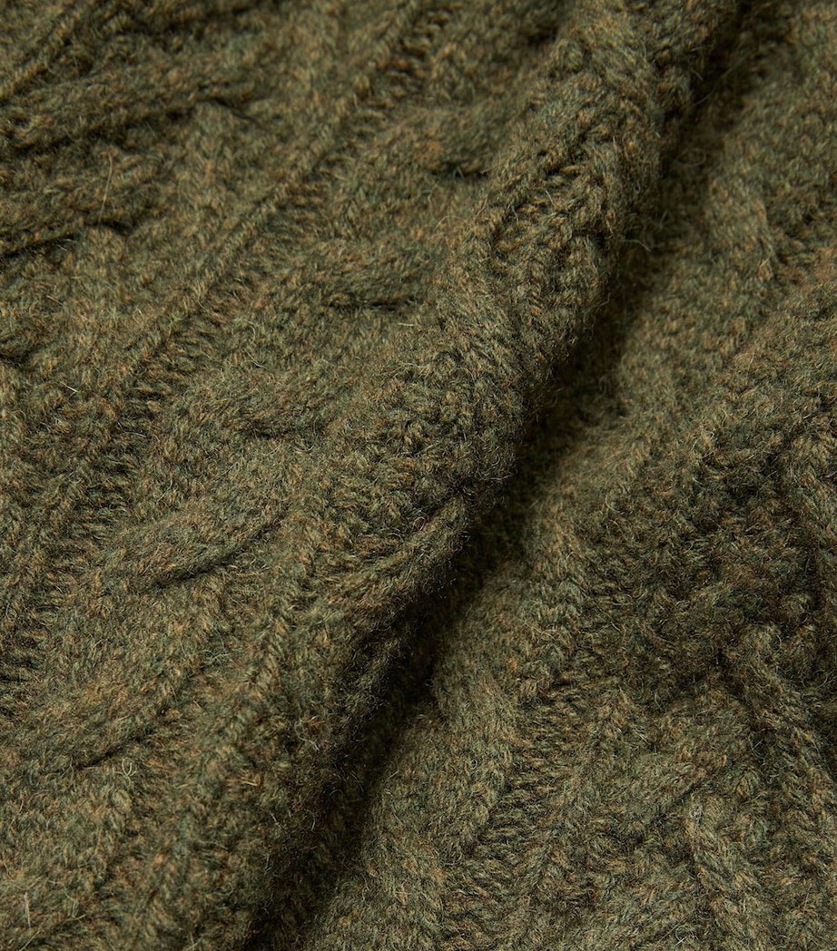 Wool-Alpaca Cable-Knit Sweater GREEN Image 5