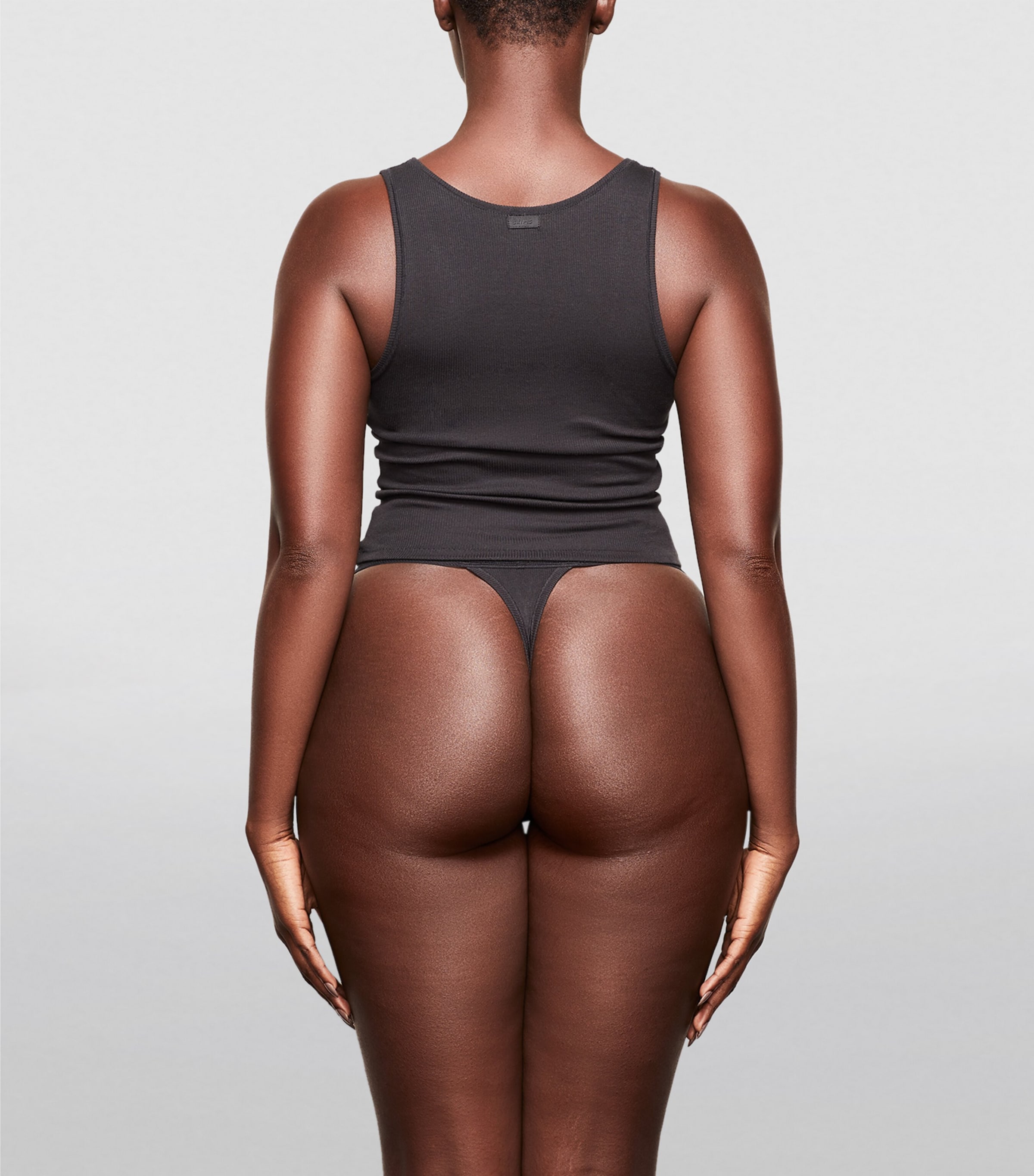 Cotton Ribbed Cropped Tank Top SOOT Image 4