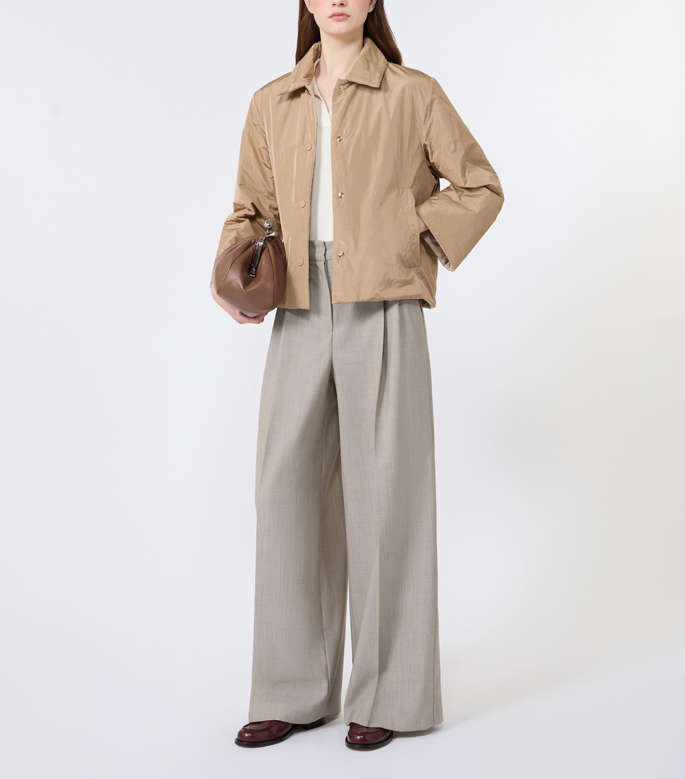 Weekend Max Mara Womens Silk-Cotton Polo Shirt Ecru Image 5