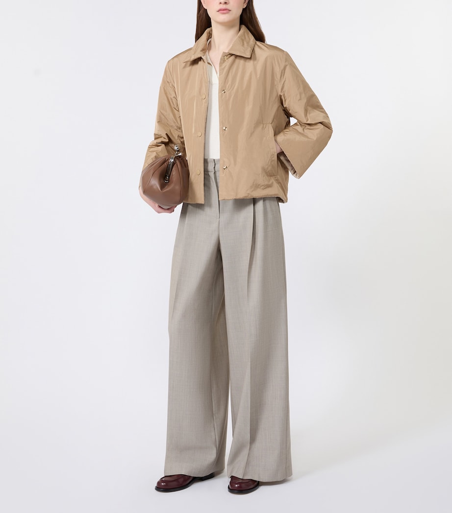 Weekend Max Mara Womens Silk-Cotton Polo Shirt Ecru Image 5