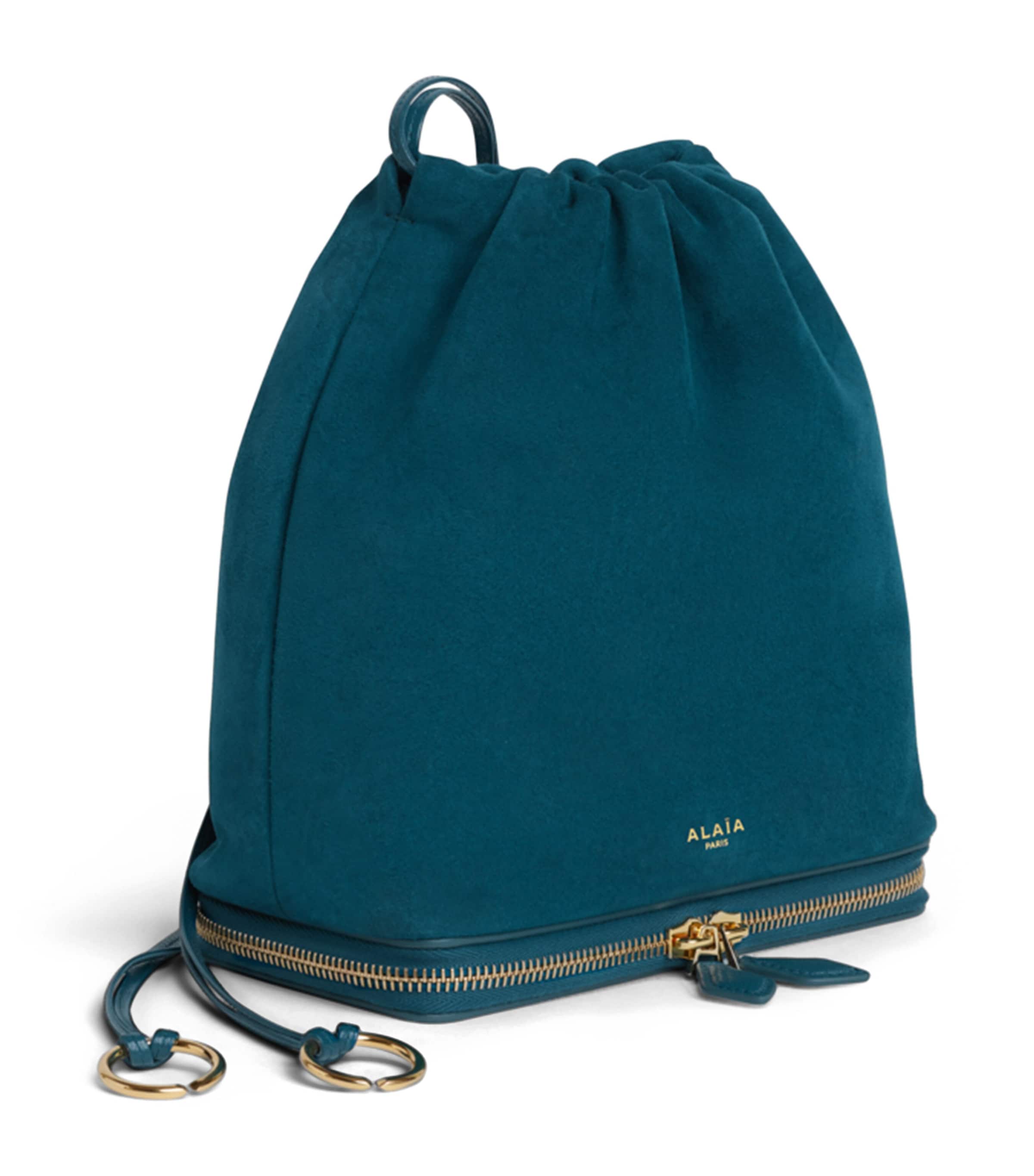 Alaïa Suede Le Ponchon Cross-Body Bag China Blue Image 2