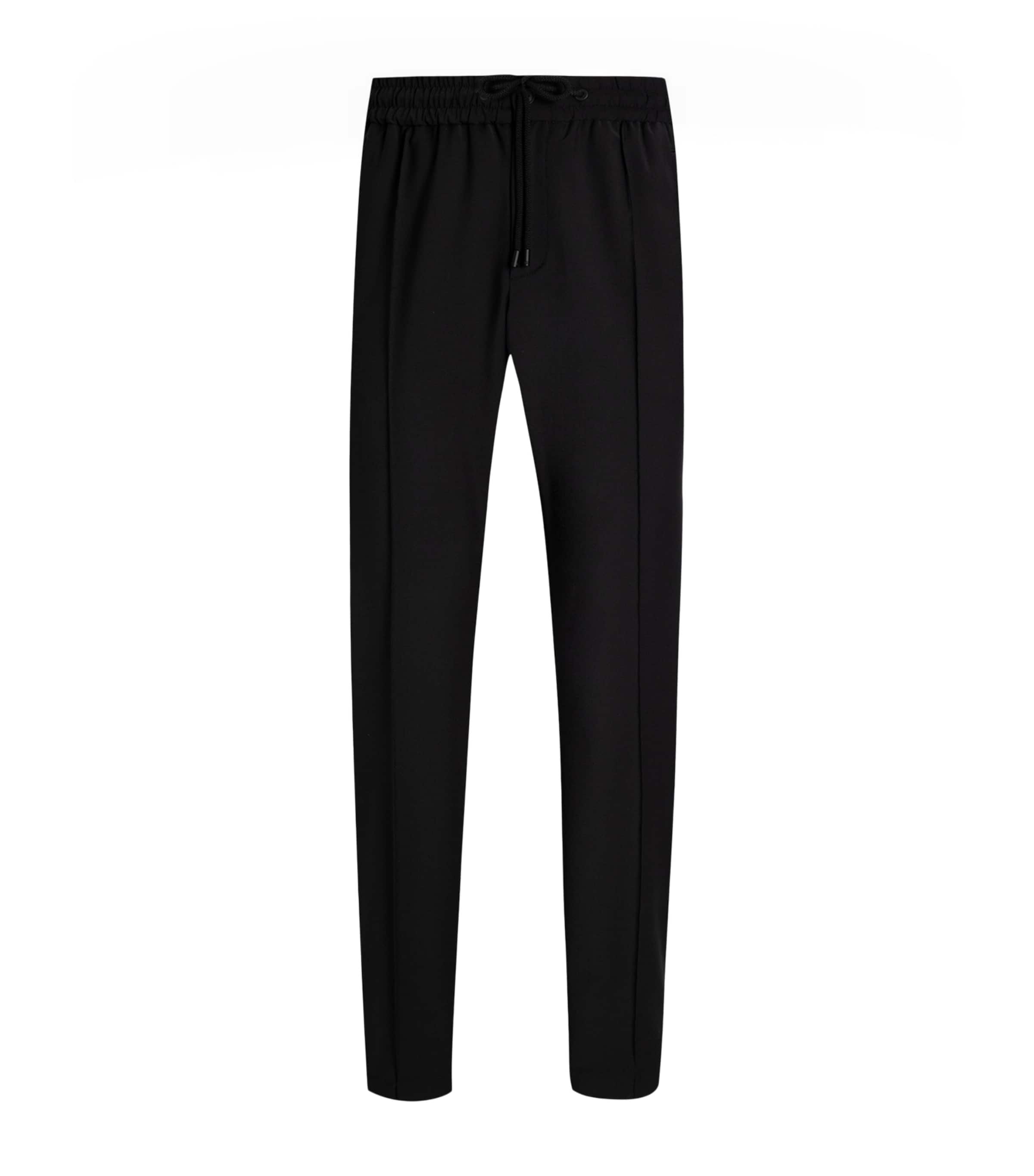 Wool-Blend Pleated Drawstring Trousers N0000-BLACK Image 1