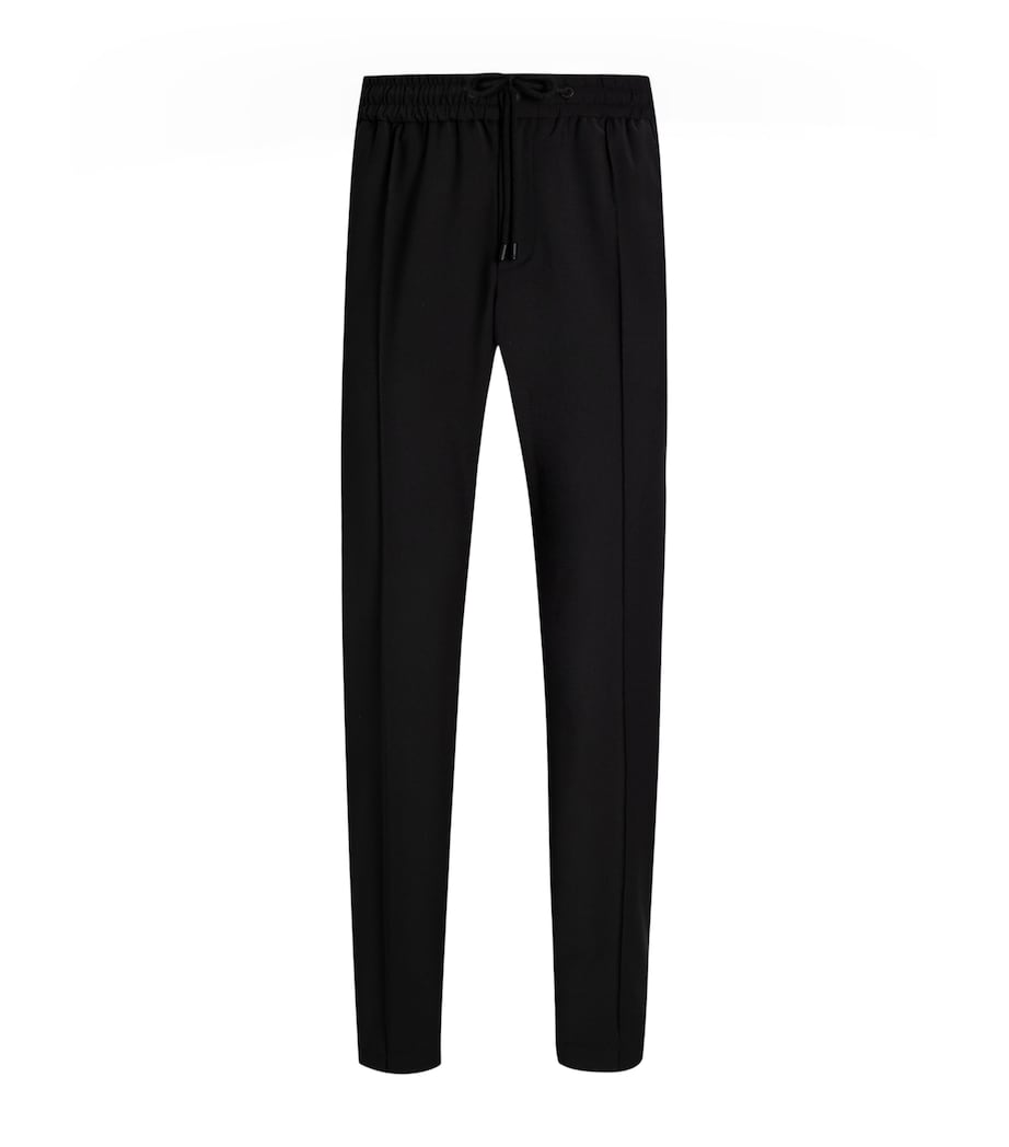 Wool-Blend Pleated Drawstring Trousers N0000-BLACK Image 1