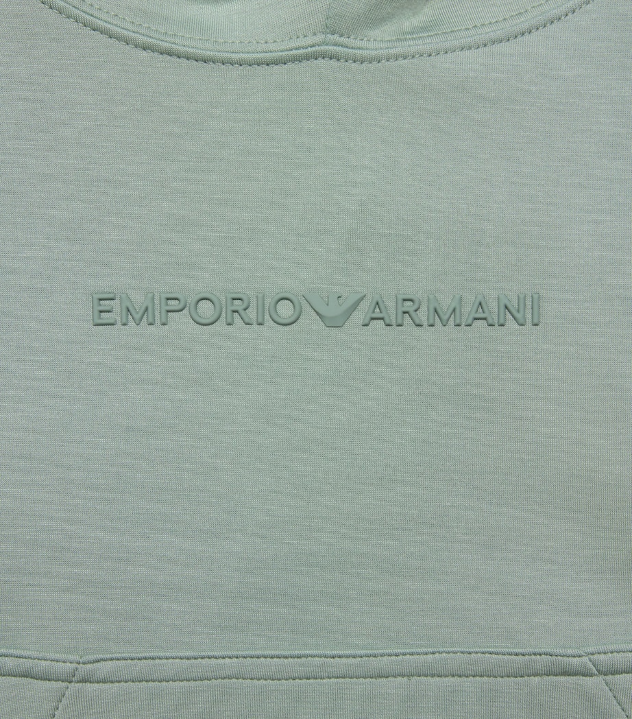 Emporio Armani Kids Cotton Logo Hoodie (4-16 Years) Iceberg Green Image 3