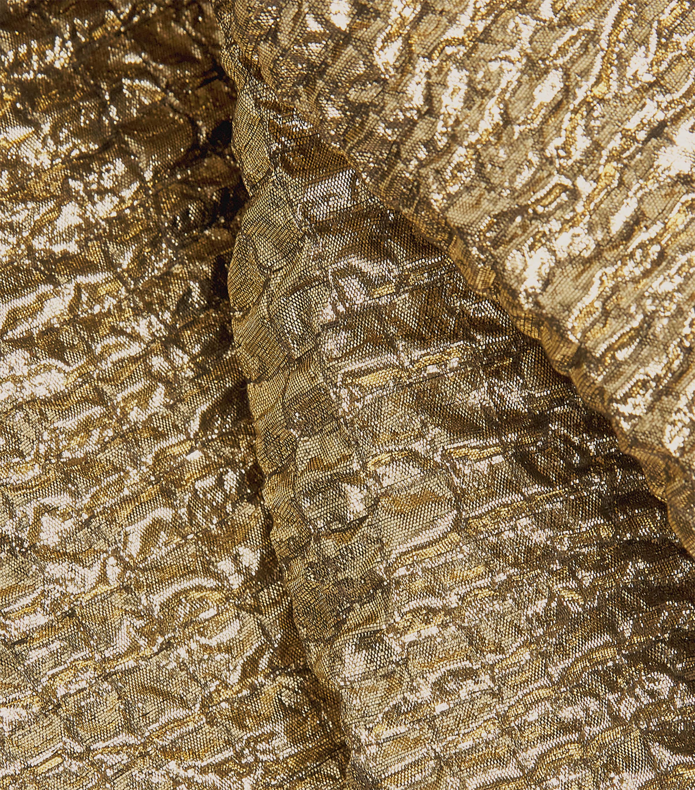 Metallic Seersucker Mara Midi Dress GOLD Image 5