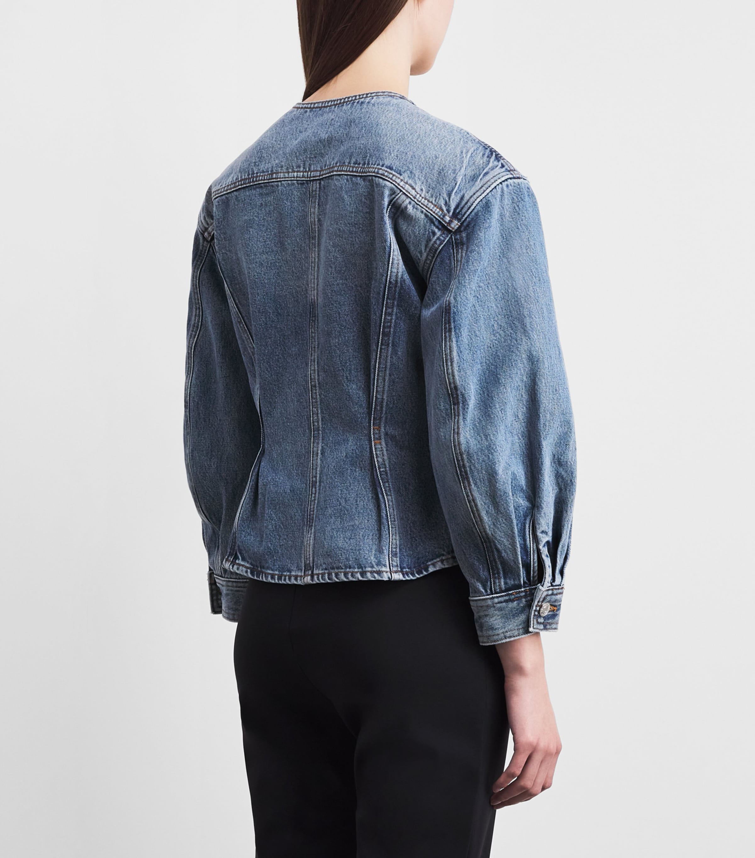 FRAME Womens Nipped Denim Jacket Umb Ria Image 5