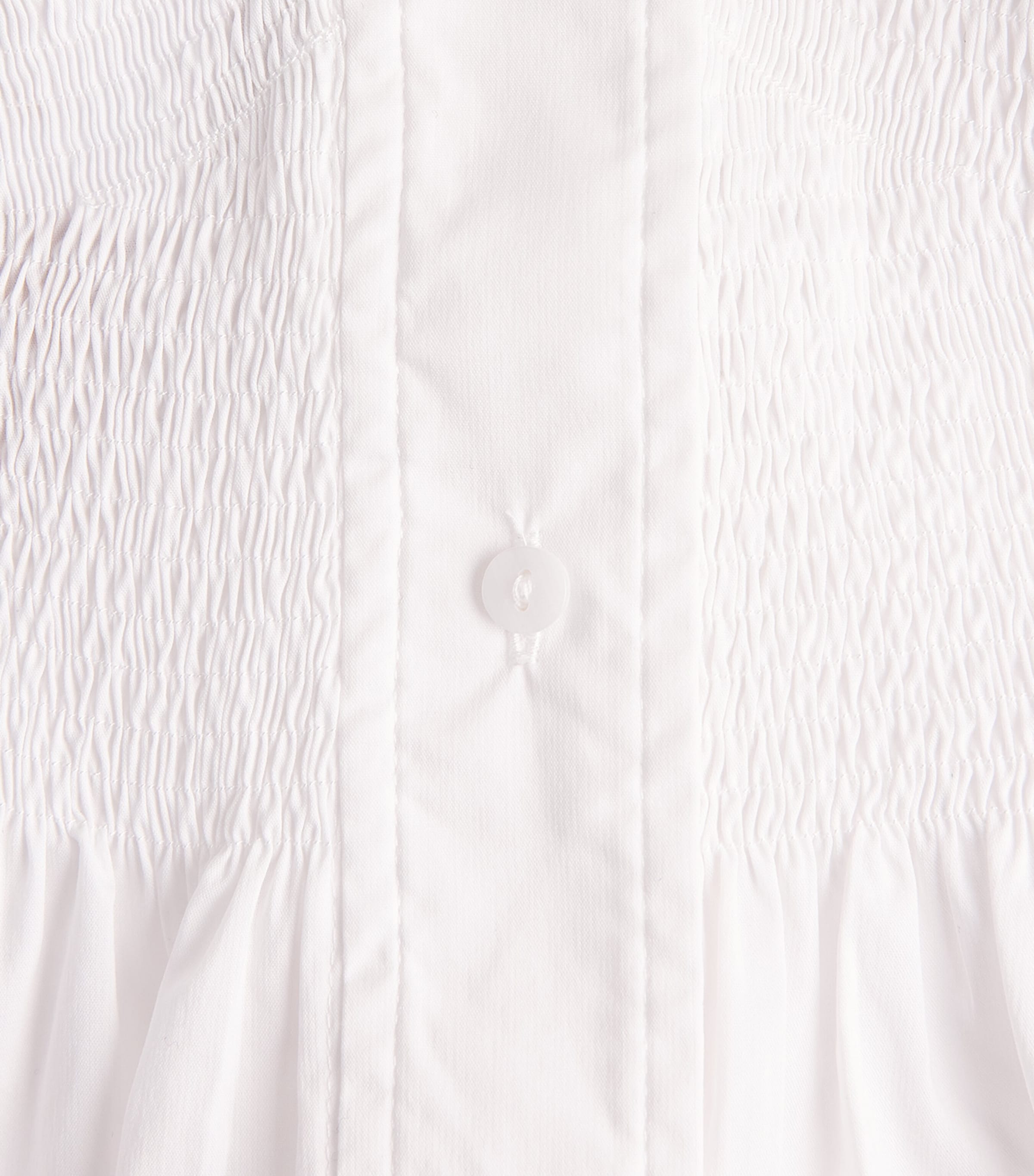 Skims Womens Cotton-Blend Poplin Apparel Smocked Mini Dress Snow Image 6