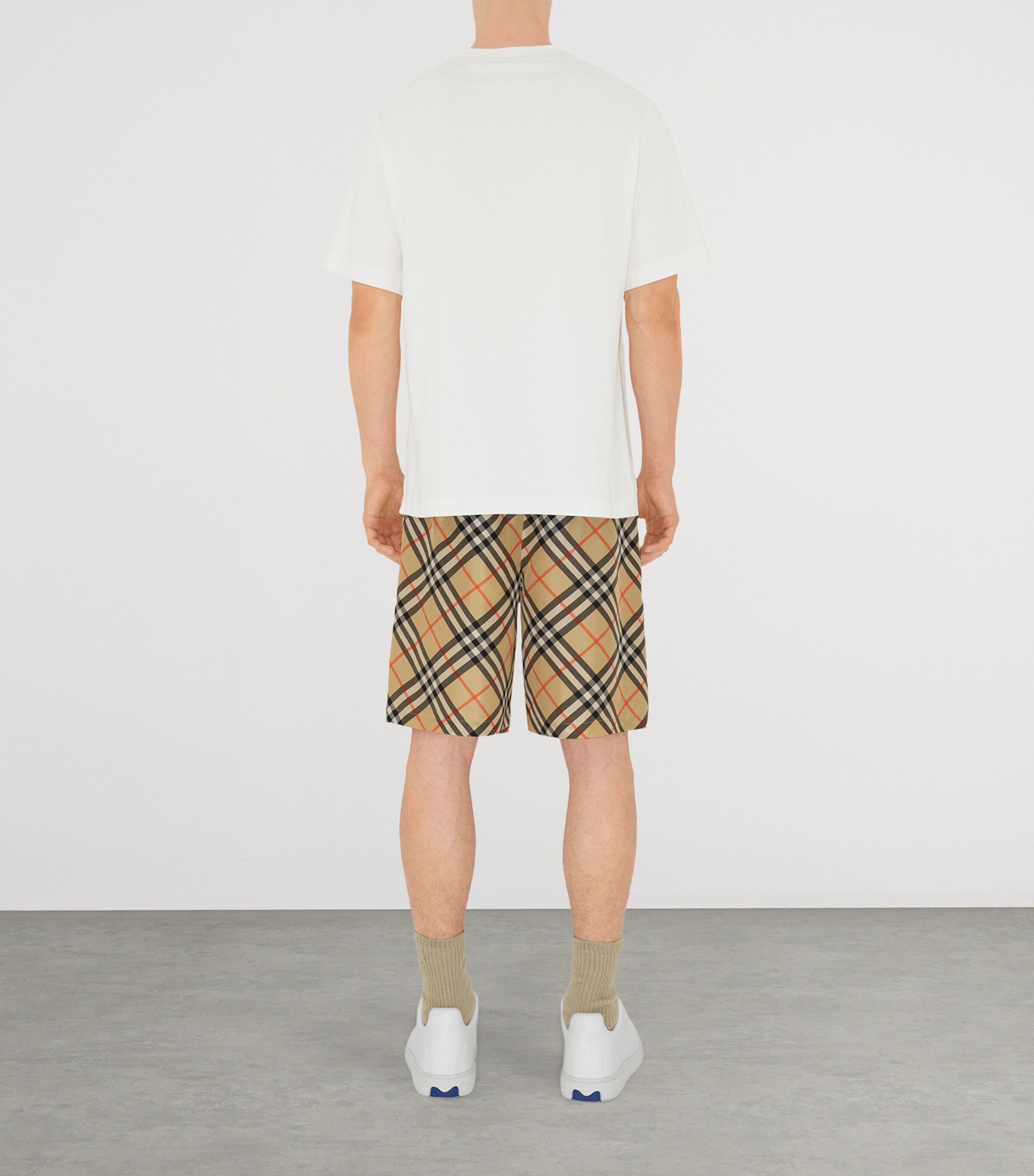 Silk Check Shorts SAND IP CHECK Image 4