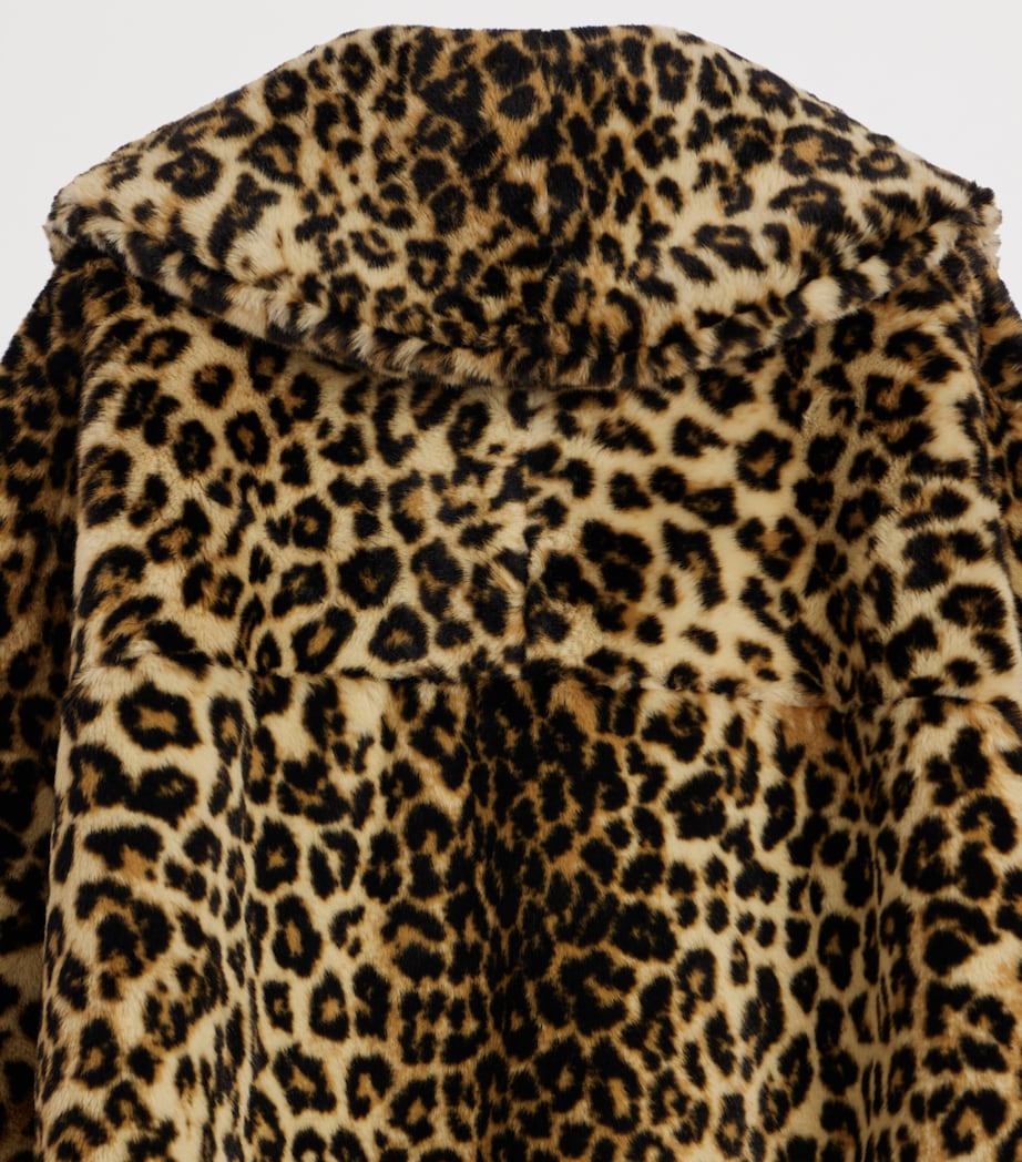 Givenchy Womens Faux Fur Leopard-Print Coat Image 6