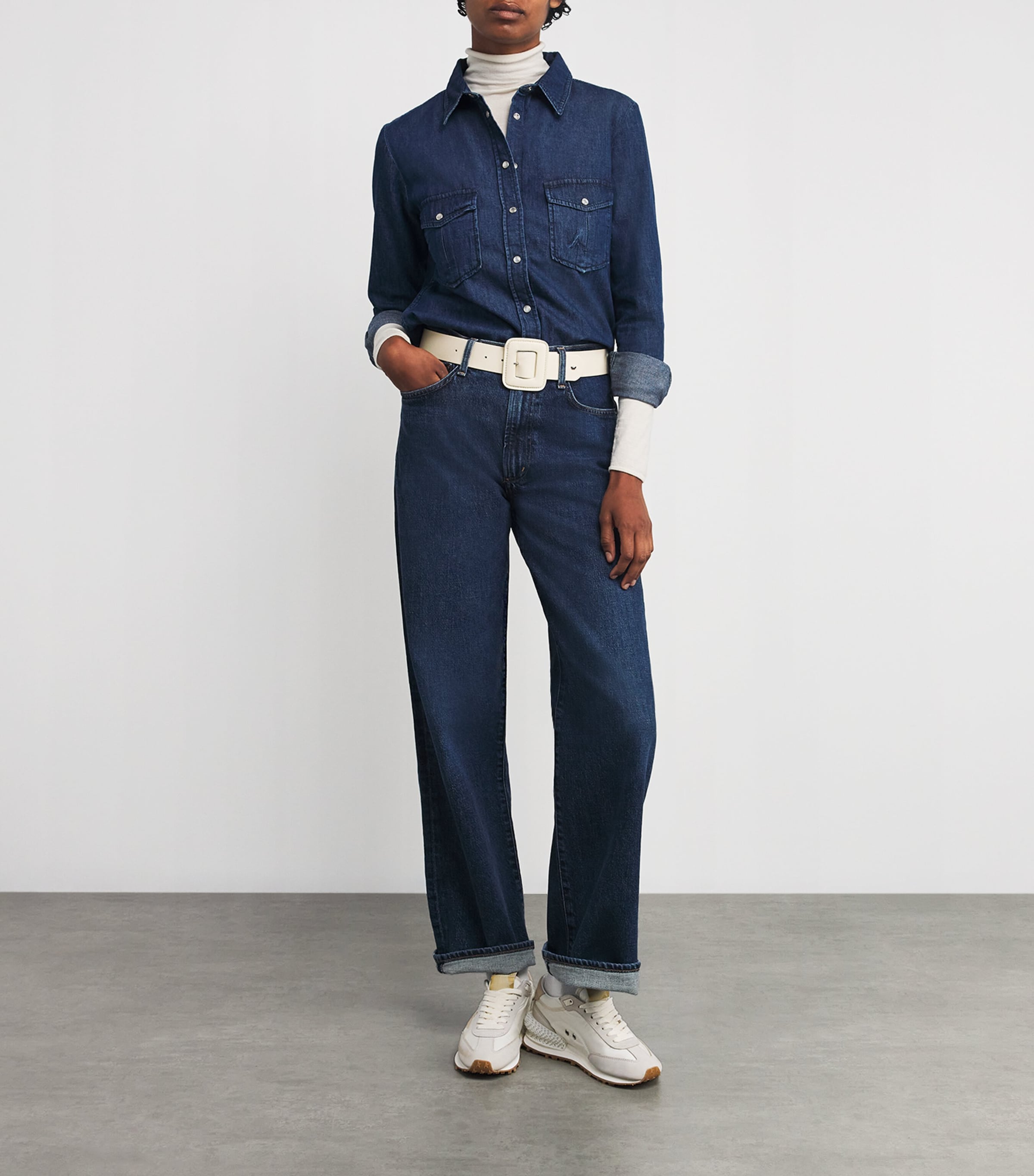 Nappa Leather Tonal Belt IVORY Image 3