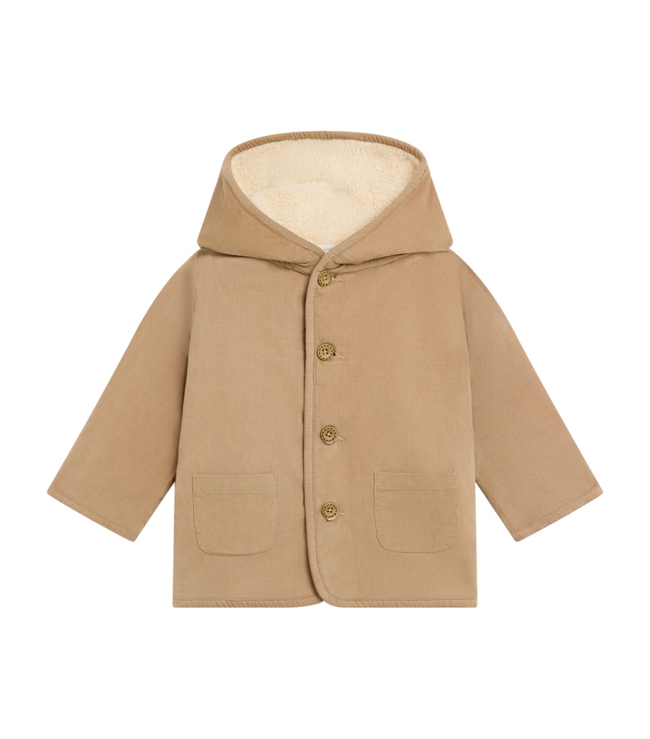 Corduroy Hooded Jacket (Newborn-18 Months) MUSHROOM Image 1