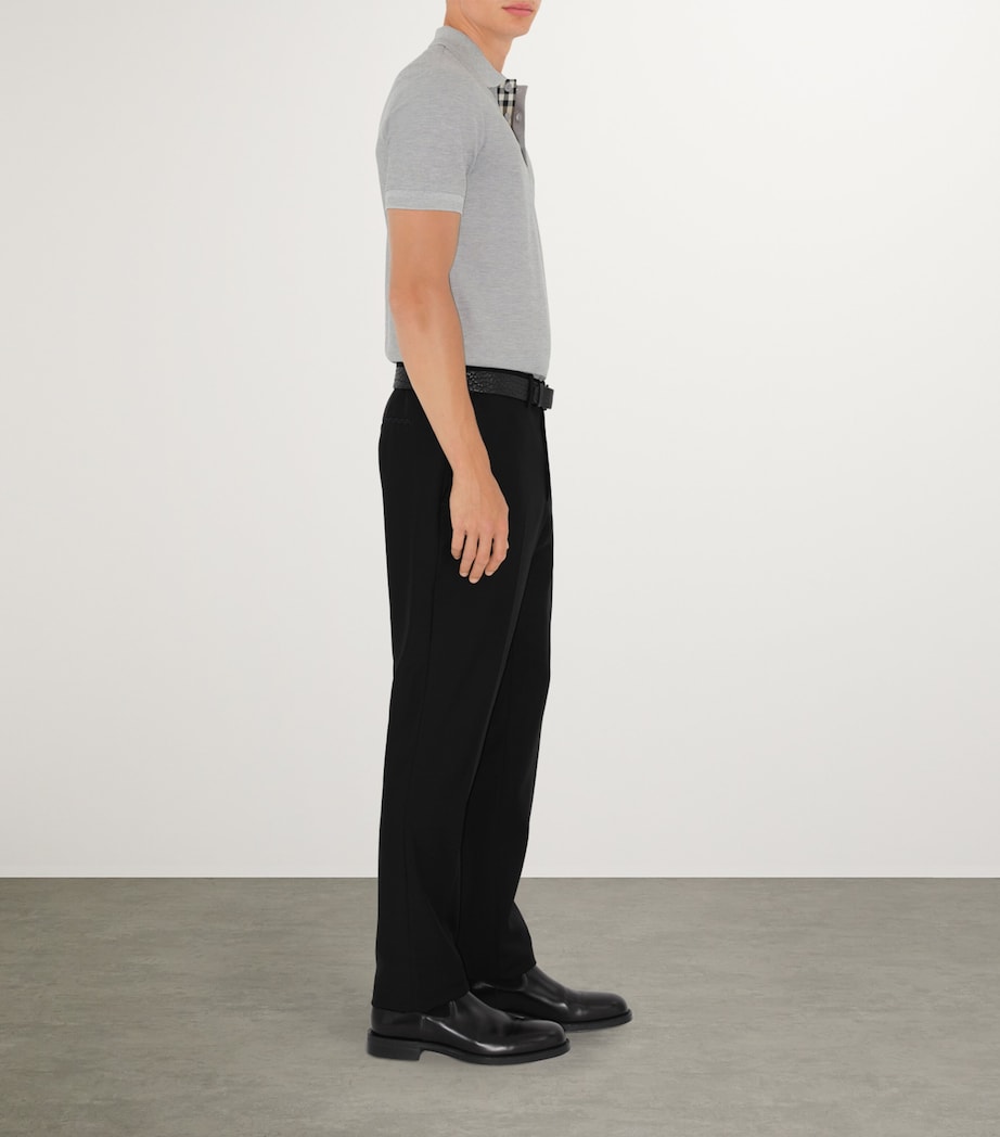 Cotton EKD Polo Shirt PALE GREY MELANGE Image 3