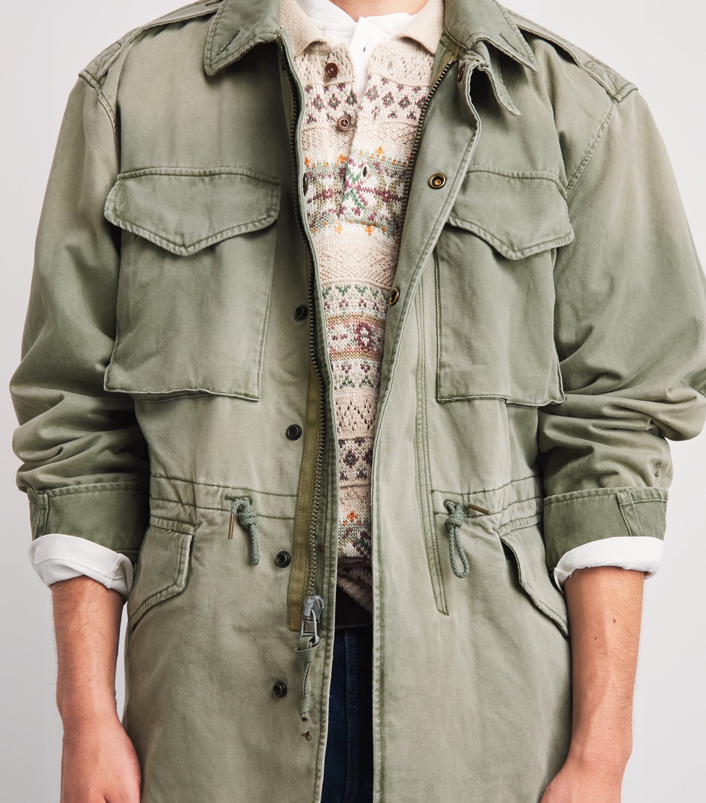 Polo Ralph Lauren Mens Cotton Sateen Field Jacket Mint Olive Washed Image 3