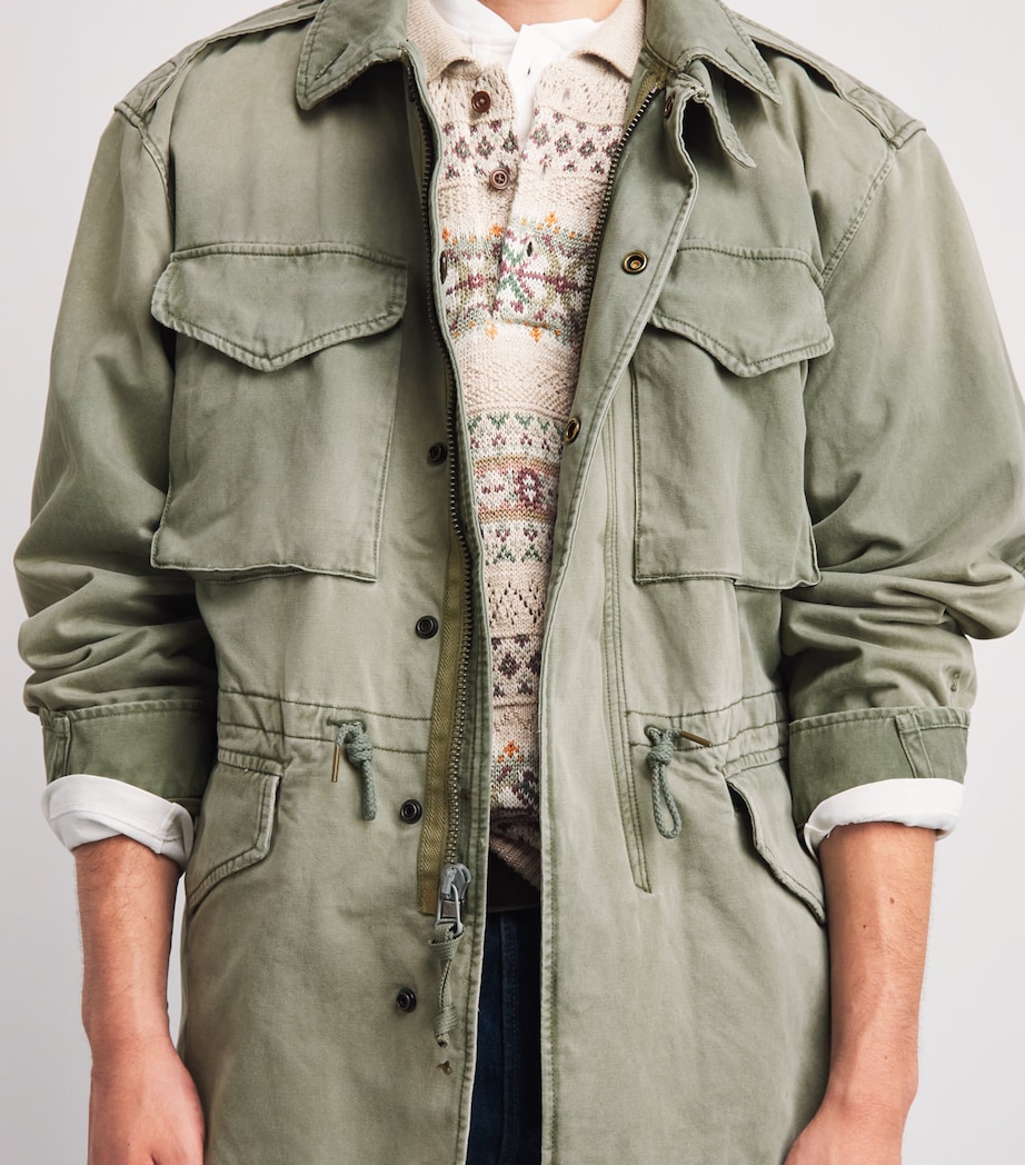 Polo Ralph Lauren Mens Cotton Sateen Field Jacket Mint Olive Washed Image 3