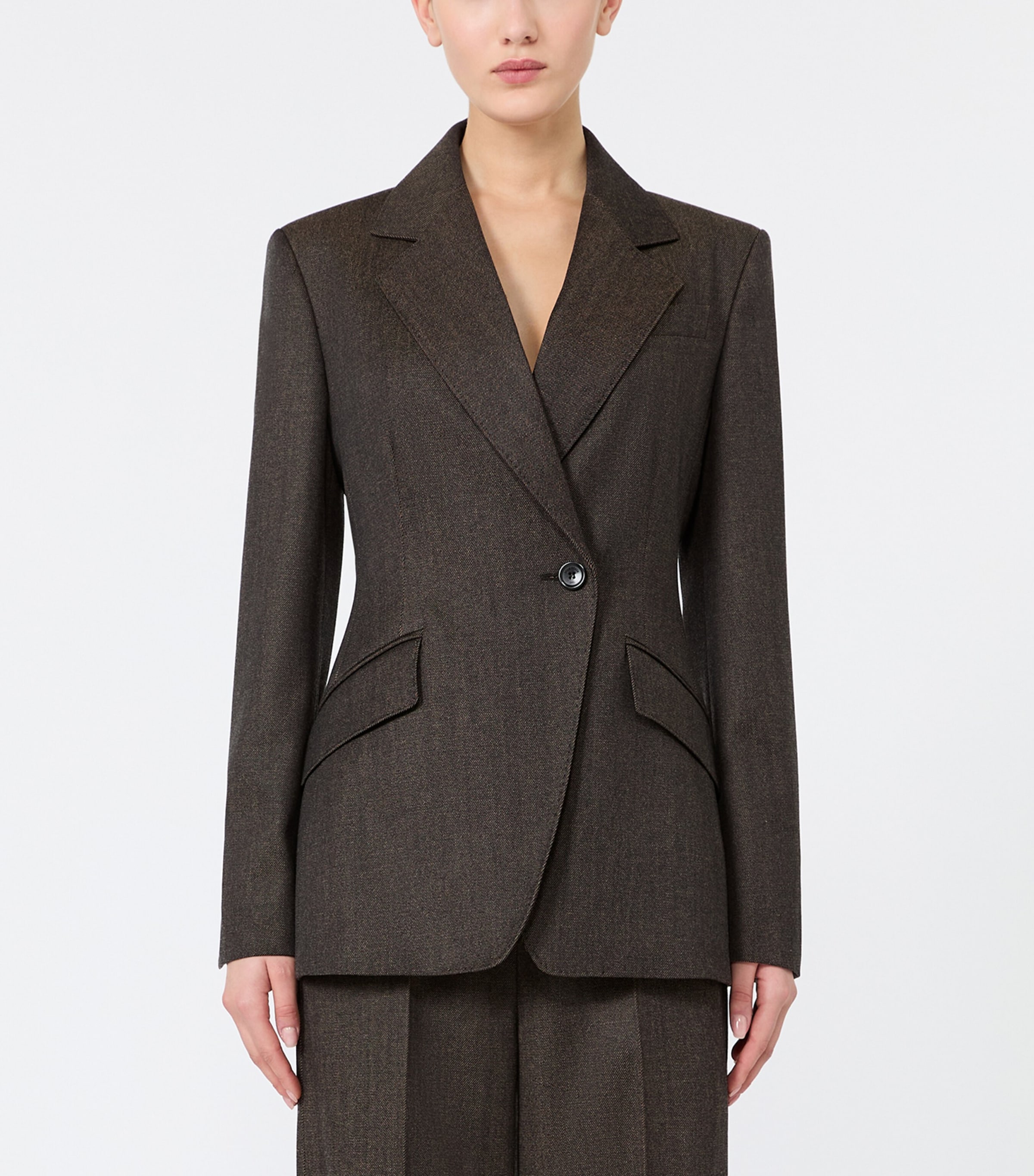 Max Mara Womens Wool Diagonal-Front Blazer Black Image 2
