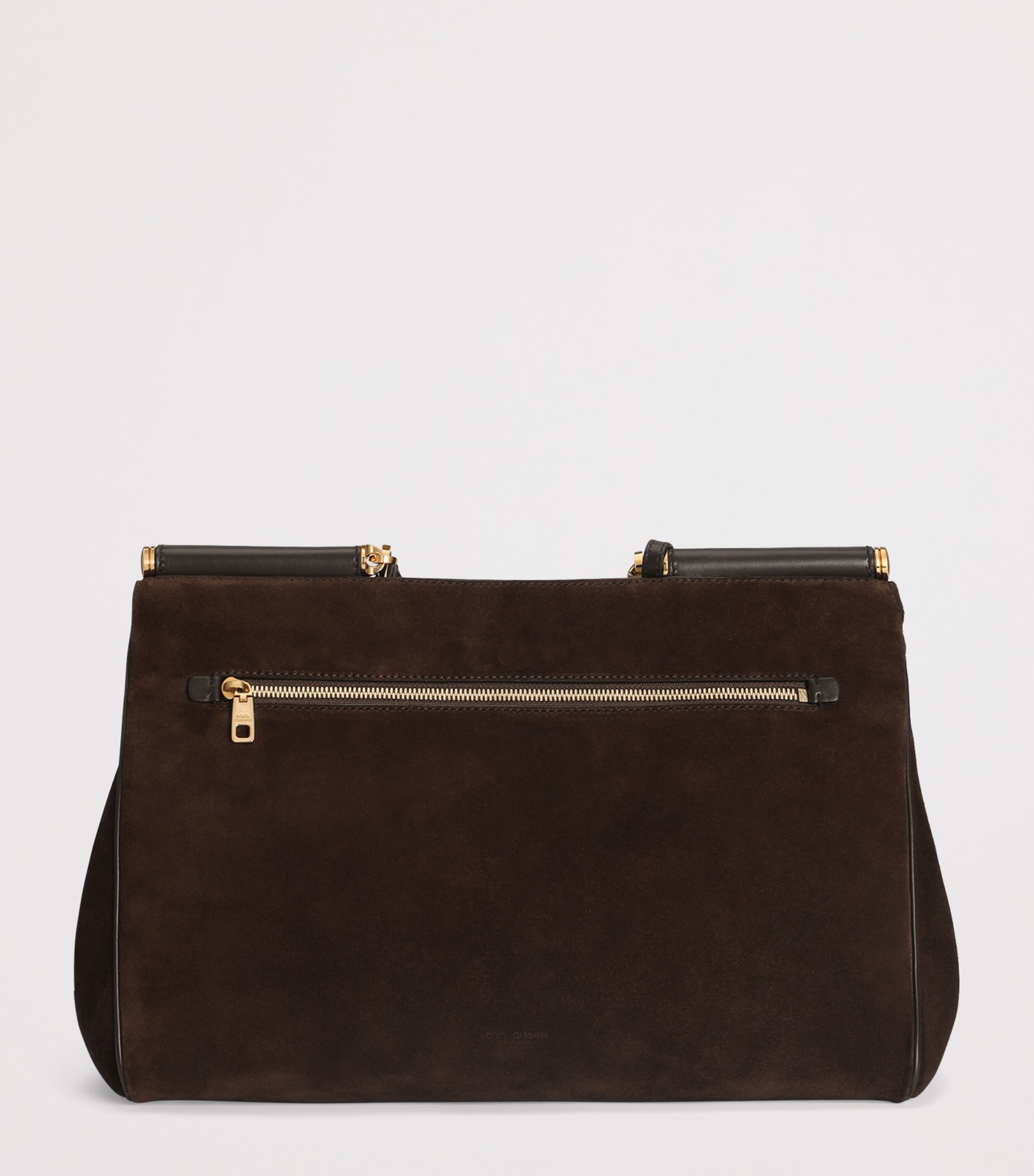 Dolce&Gabbana Suede My Sicily Top-Handle Bag Dark Brown/d Image 4