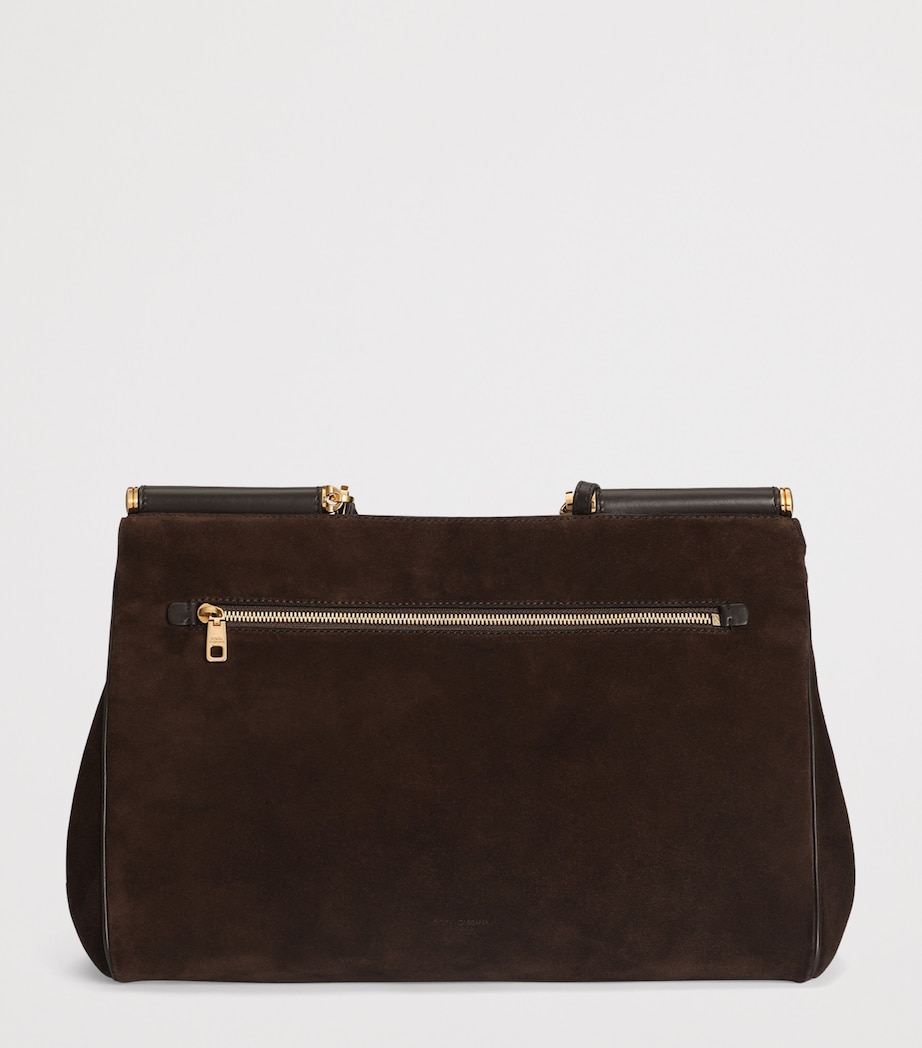 Dolce&Gabbana Suede My Sicily Top-Handle Bag Dark Brown/d Image 4