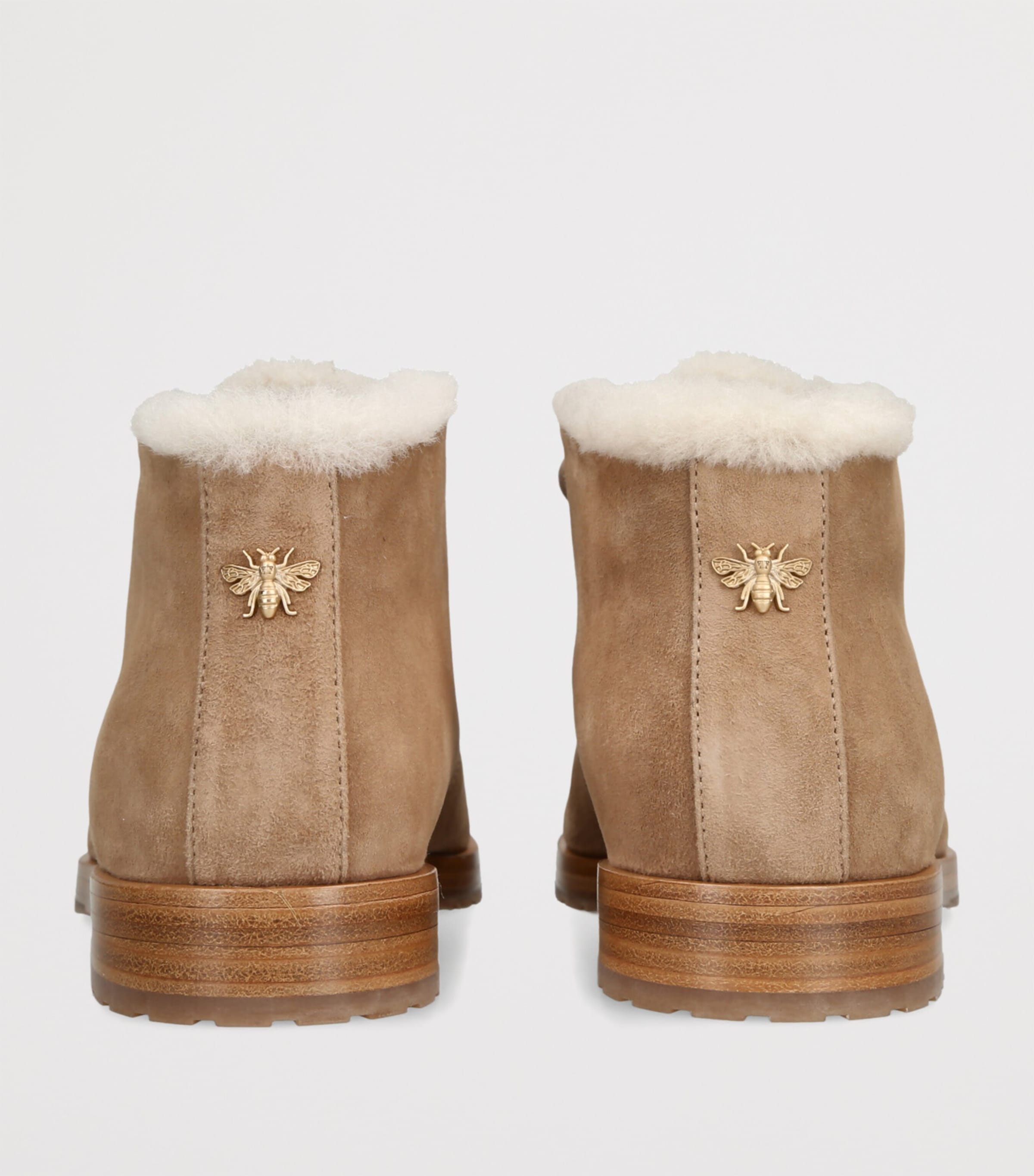 Suede Shearling-Lined Boots BEIGE Image 2