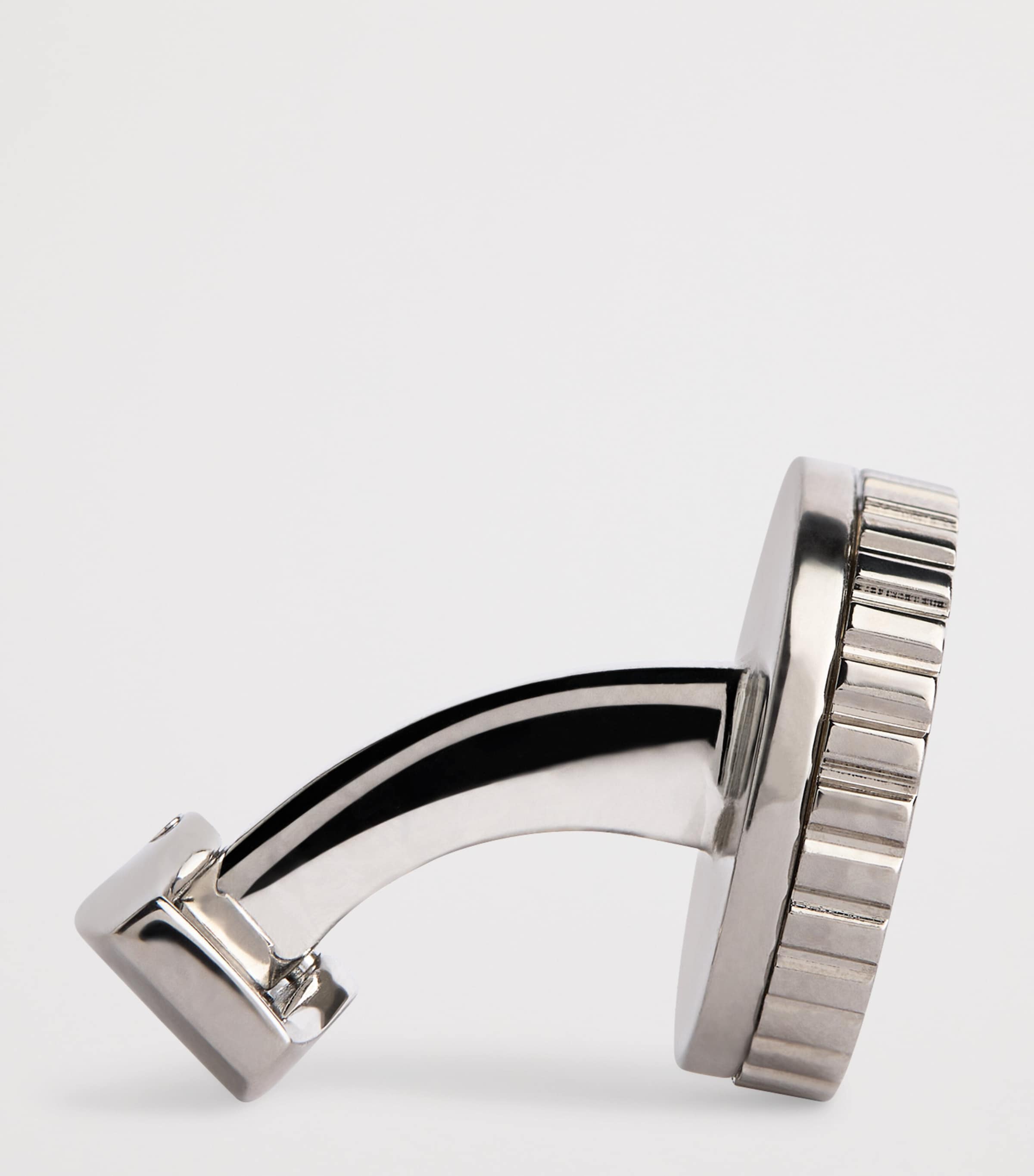 Tateossian Mens Palladium-Plated Trinity Cufflinks Green Image 4