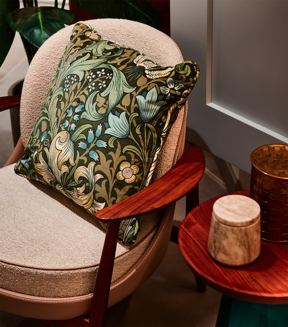 Velvet Golden Lily Cushion (40cm x 40cm) VERDE Image 2