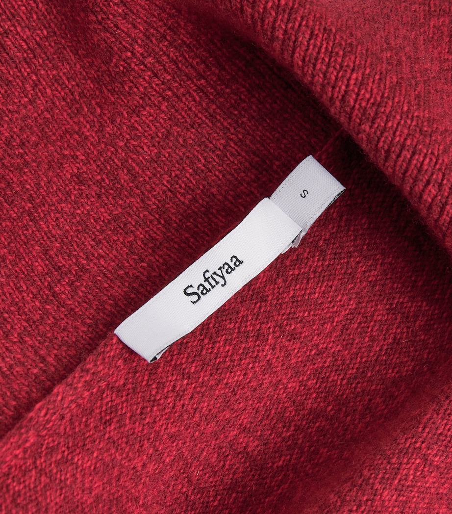 Safiyaa Womens Wool-Cashmere Polo Sweater Swinton Image 6