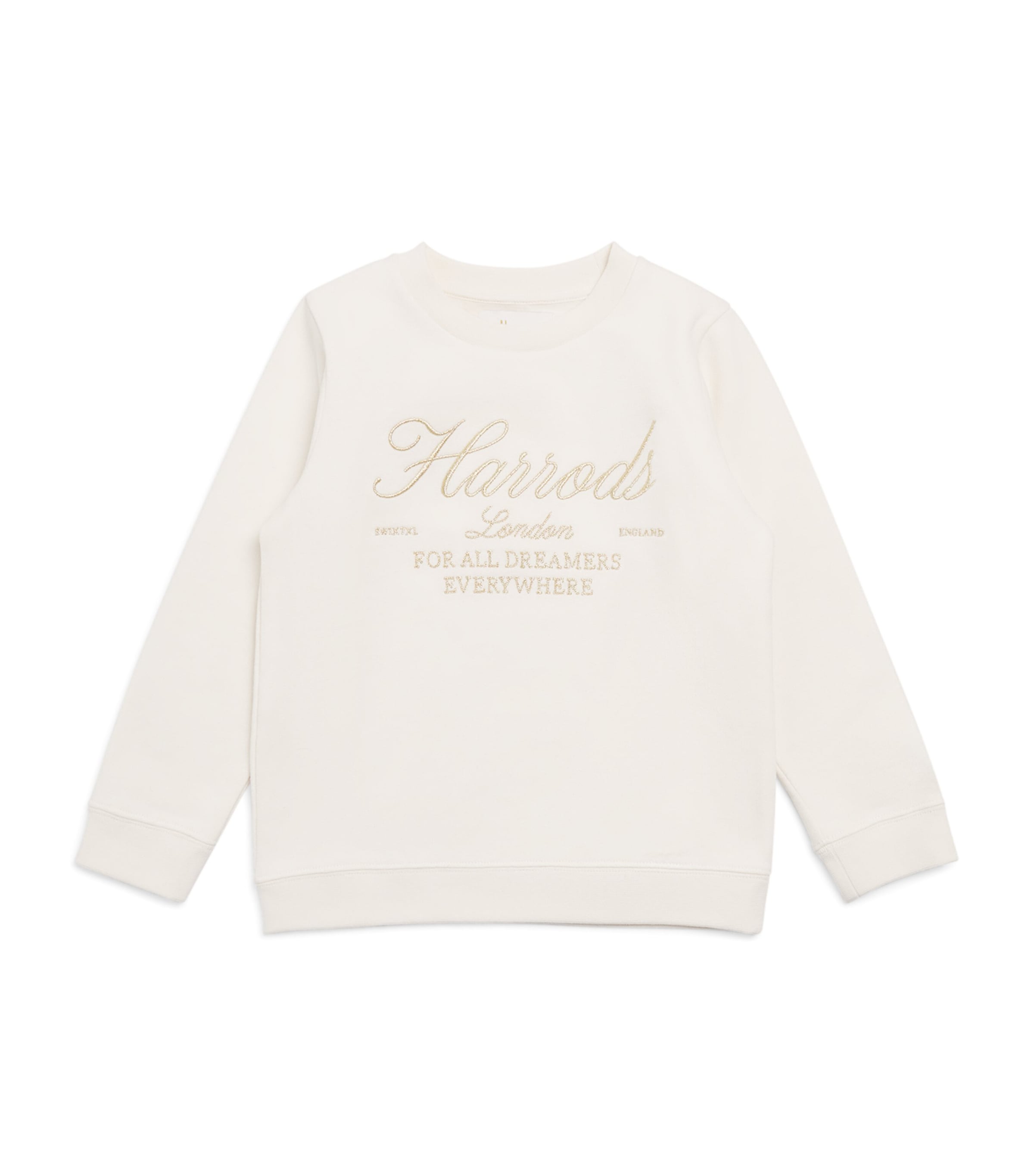 Harrods Cotton Jersey Sweatshirt (9-14 Years) Ivory Image 1