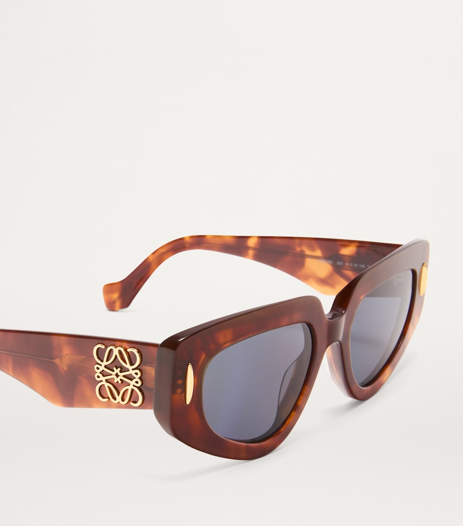 Small Acetate Butterfly Screen Sunglasses FLAMED HAVANA Image 4