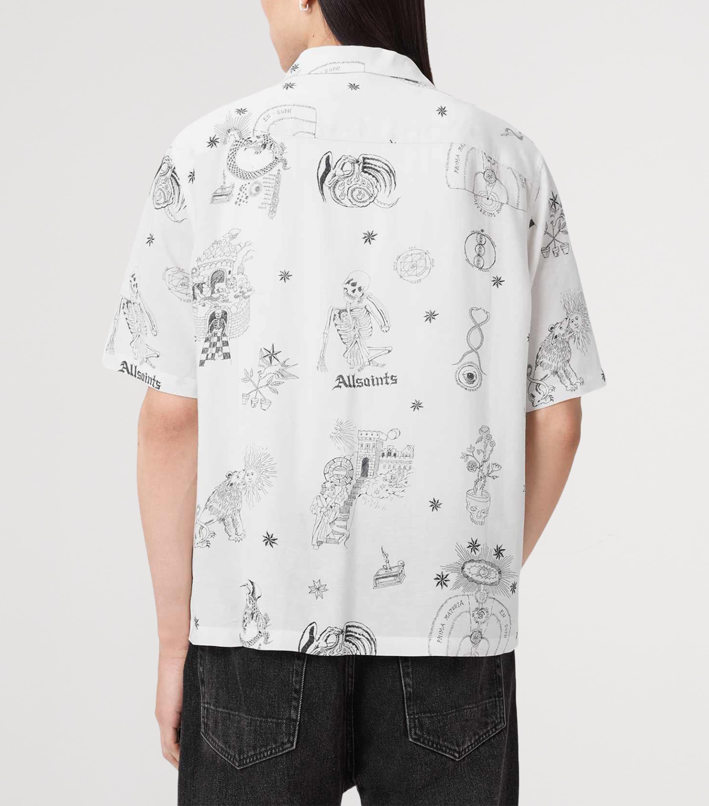 AllSaints Mens Printed Terra Shirt Ecru Image 4