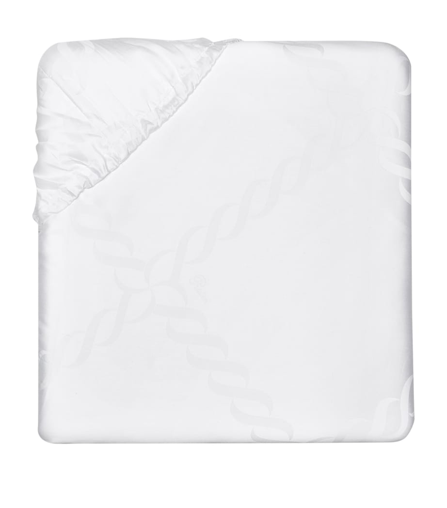 Treccia King Fitted Sheet (150cm x 200cm) WHITE Image 1
