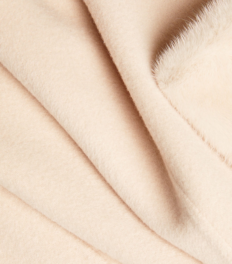 Cashmere-Wool Fox Fur-Trim Coat A2154 Image 5
