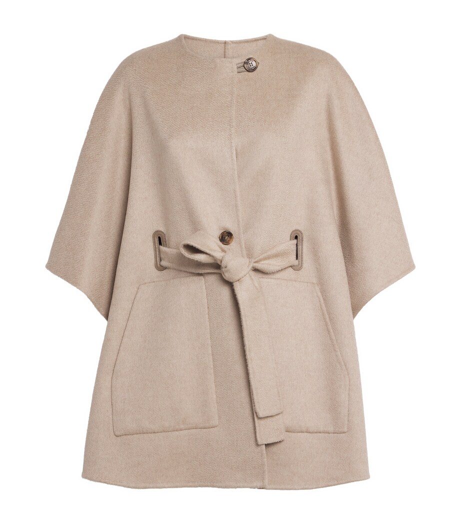 Cashmere Belted Cape BEIGE Image 1