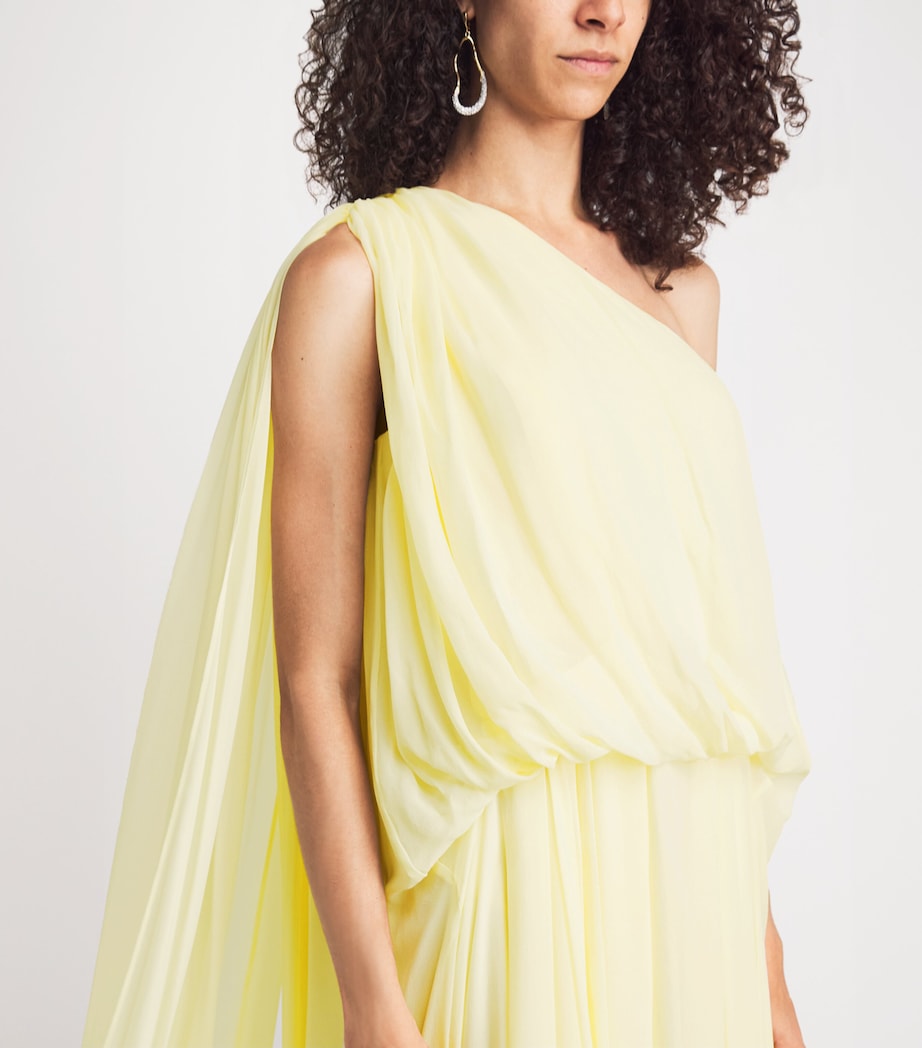 Rachel Gilbert Womens Silk Isla Midi Dress Butter Image 3