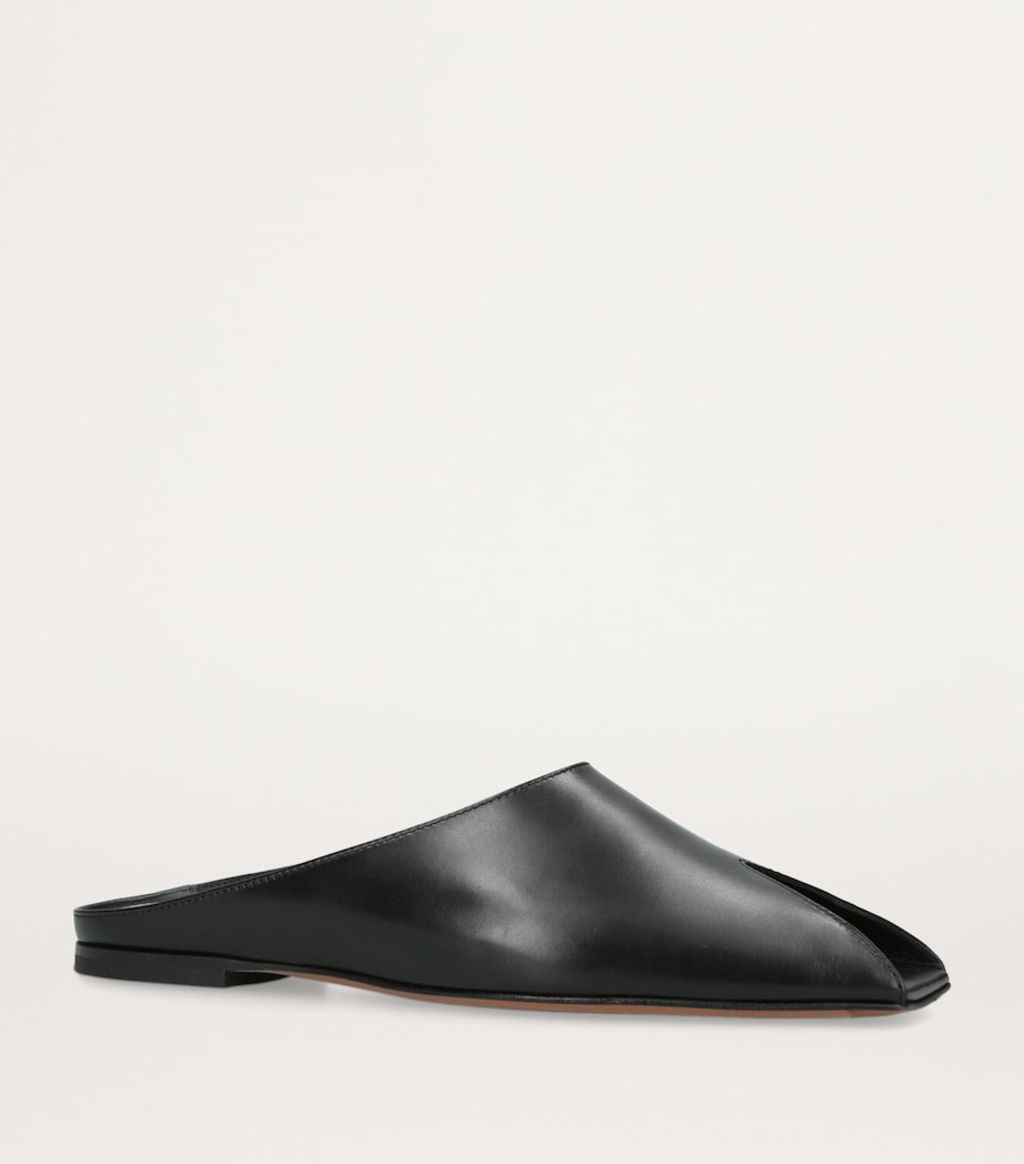 Leather Spike Mules BLACK Image 3