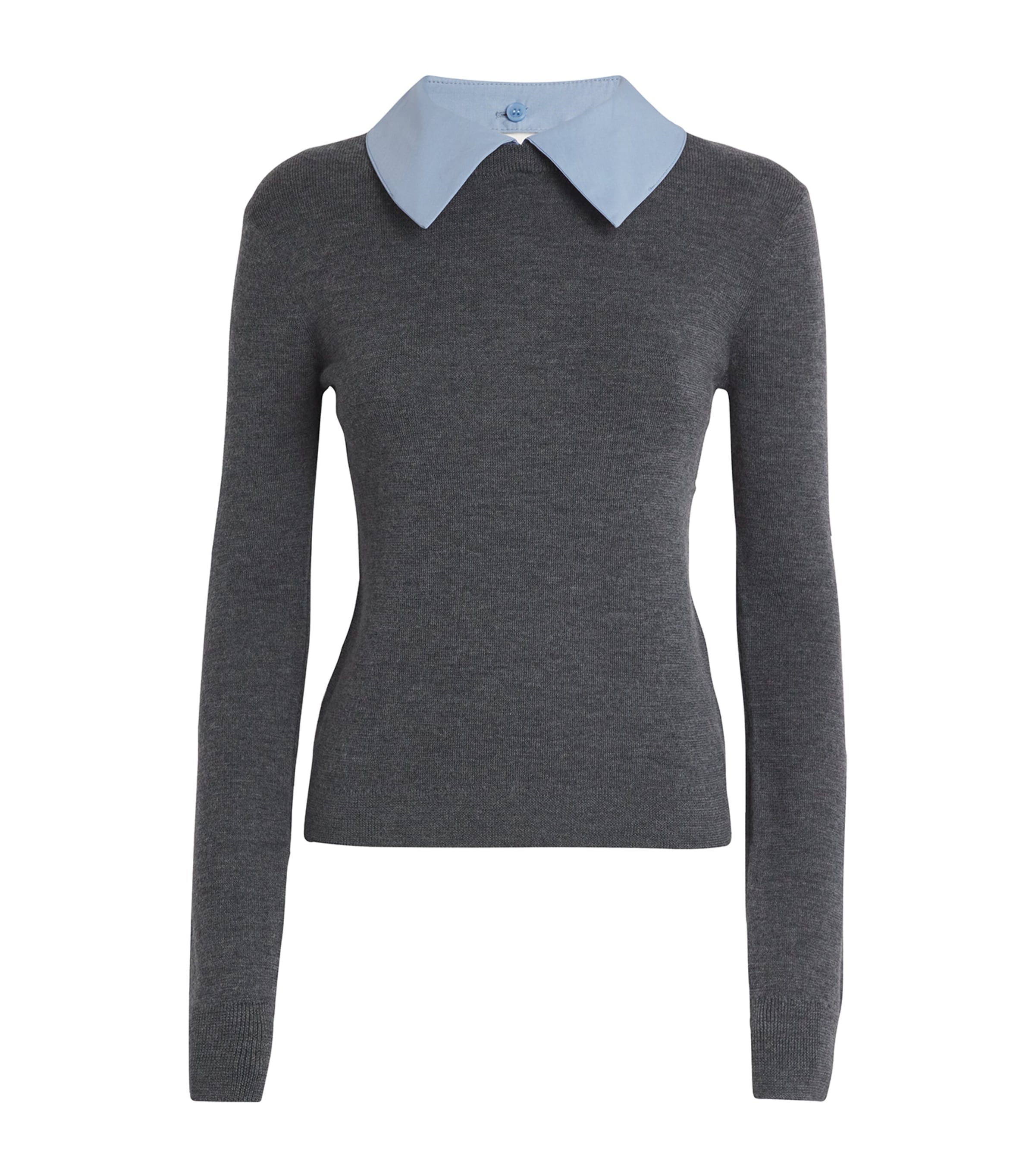 Claudie Pierlot Wool Shirt-collar Sweater In Black