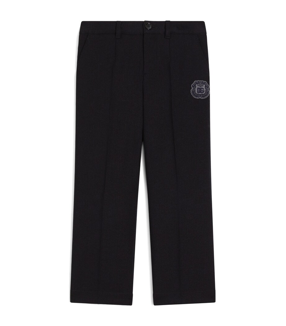 Dolce&Gabbana Kids Virgin Wool Trousers (8-14 Years) Light Blue Blu Image 1