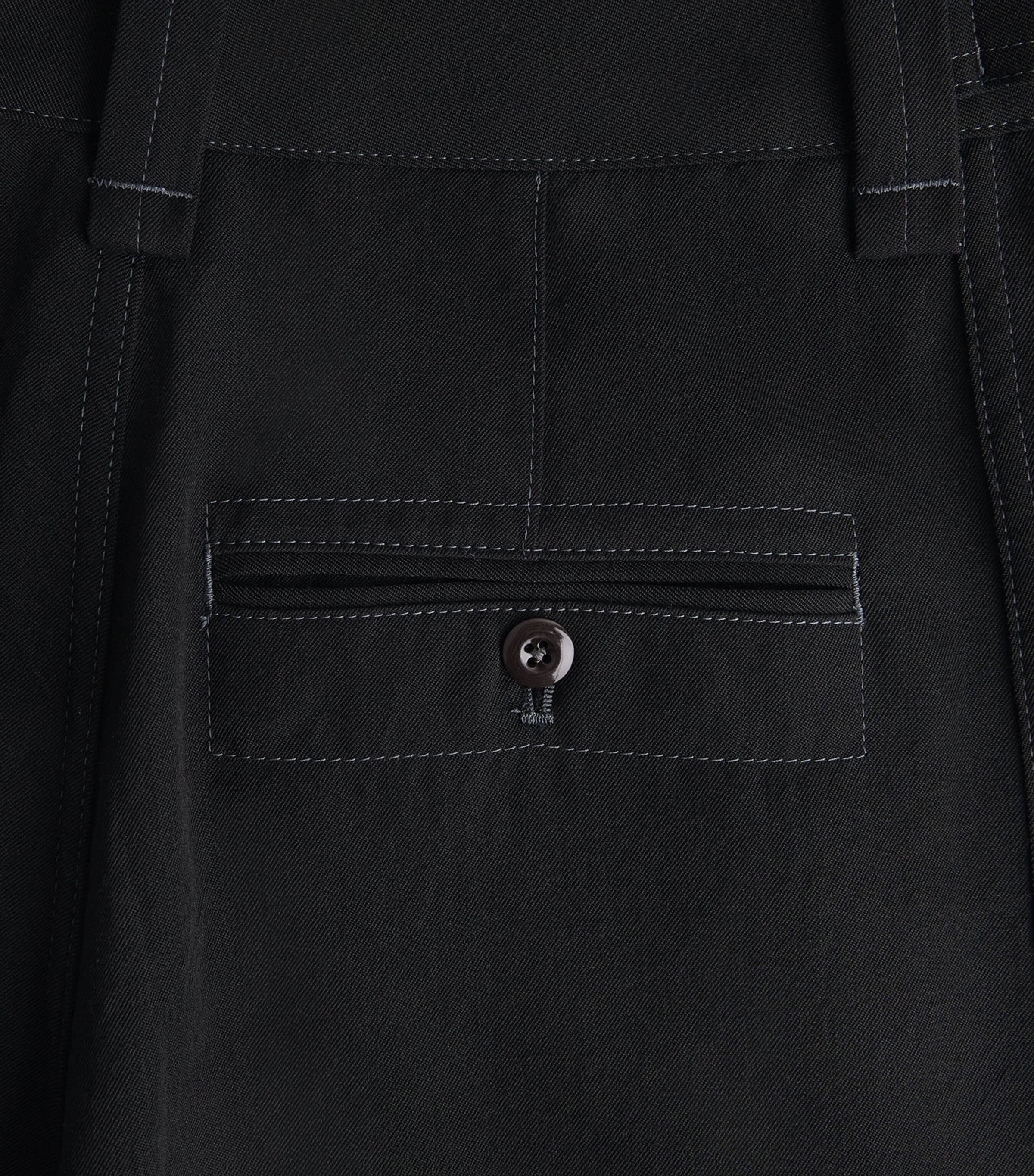 Lemaire Mens Wool Utility Wide-Leg Trousers Black Image 6