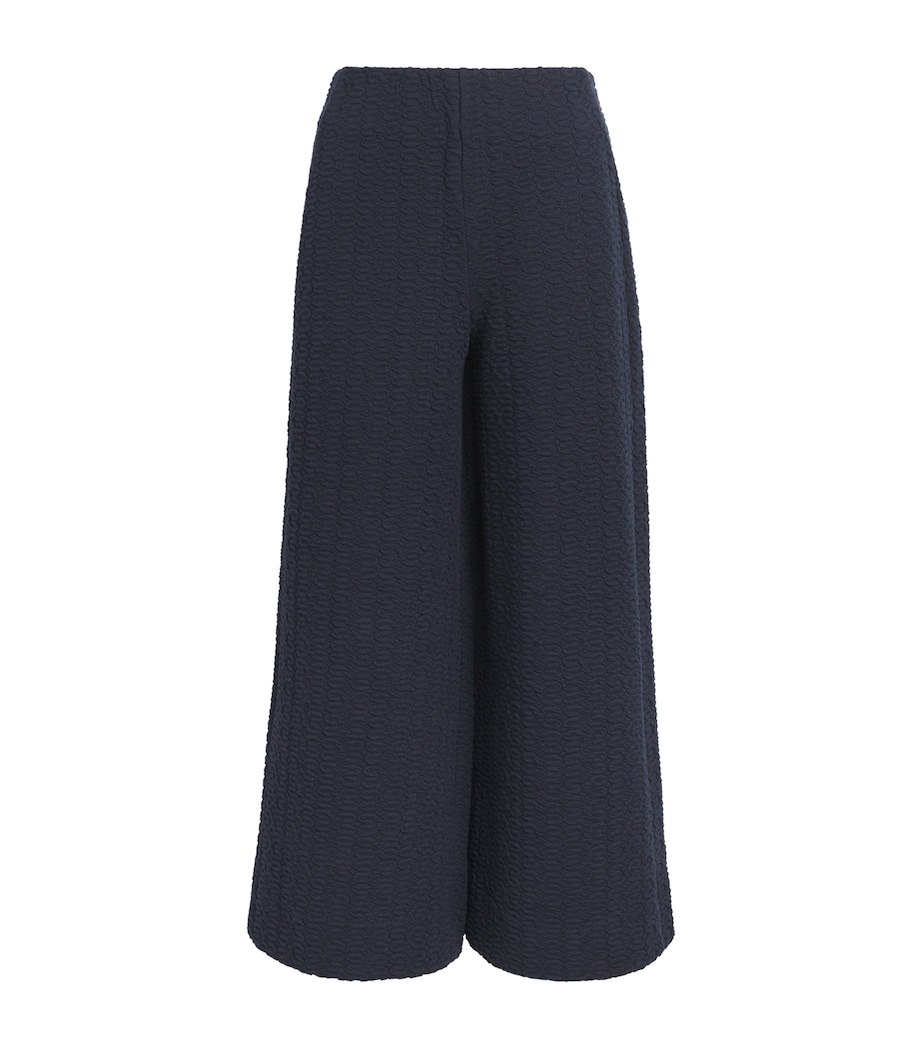 ME+EM Womens Cotton-Blend Textured Cropped Trousers Navy Image 1