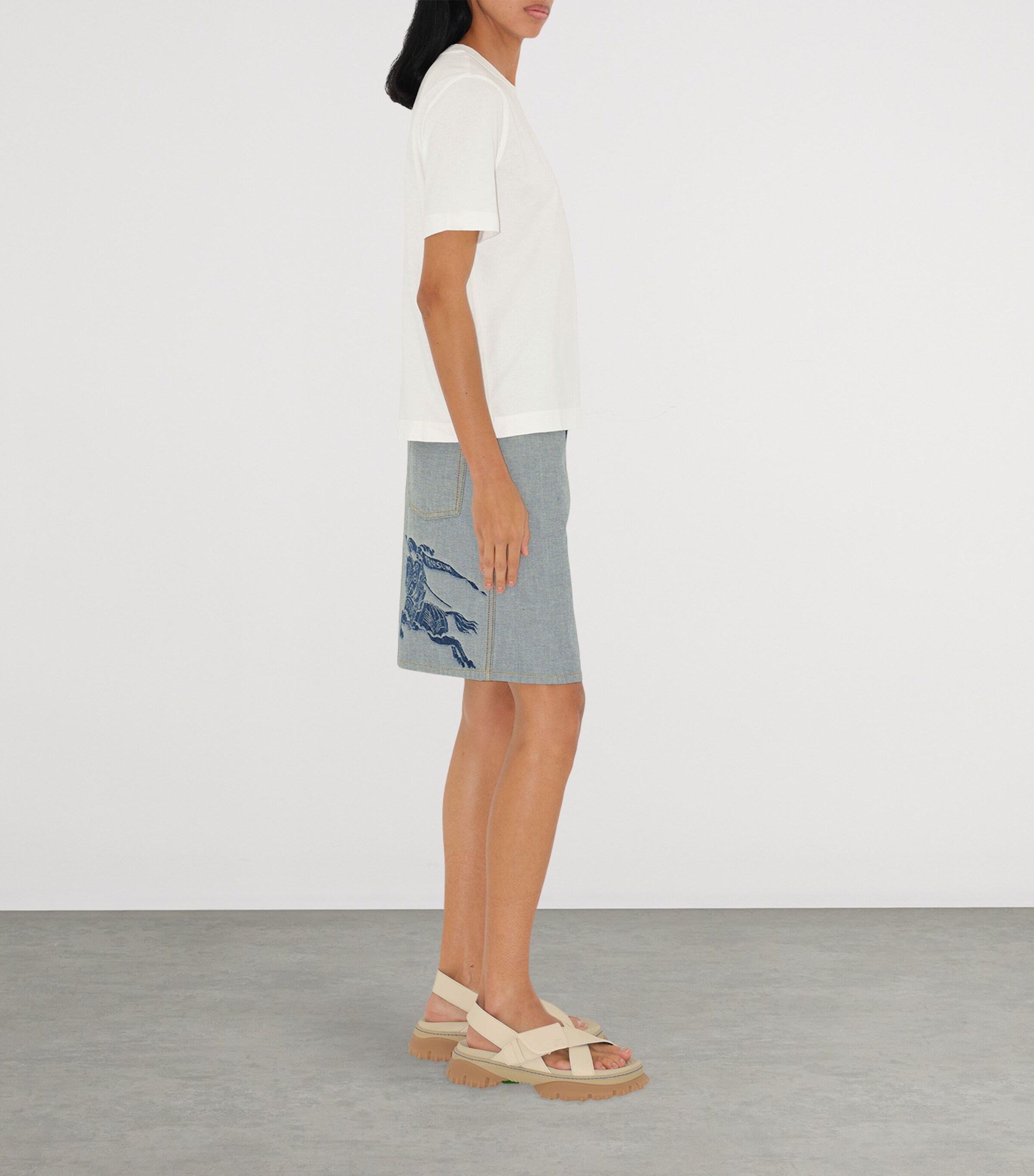 Cotton Embroidered T-Shirt CHALK Image 3