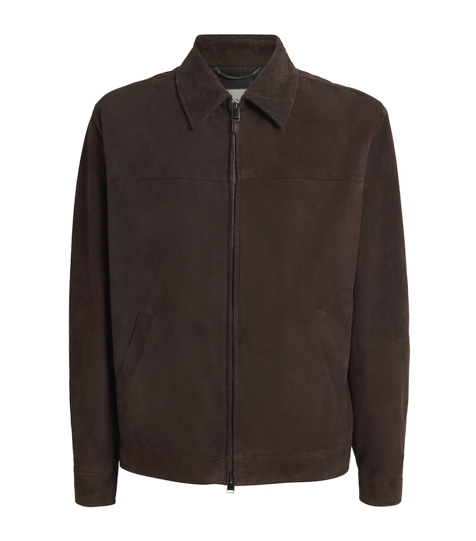 Canali Goat Suede Zip-Up Jacket