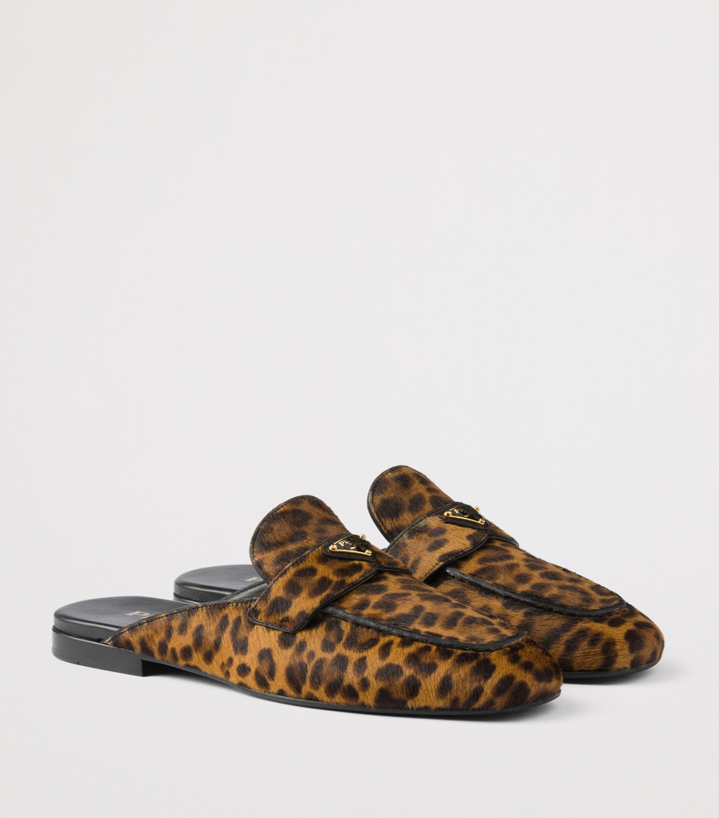 Leather Leopard Logo Mules F0151 Image 2