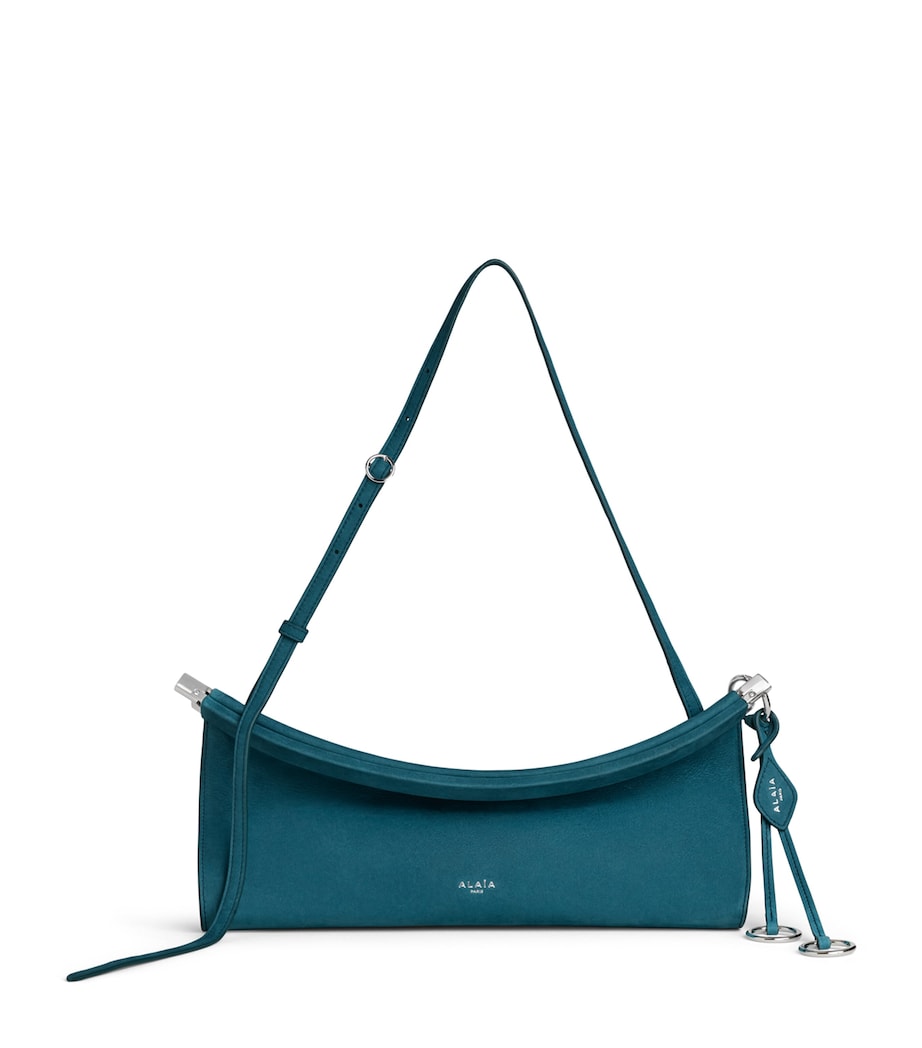 Alaïa Small Nubuck Le Click East West Shoulder Bag Green Grey Image 1