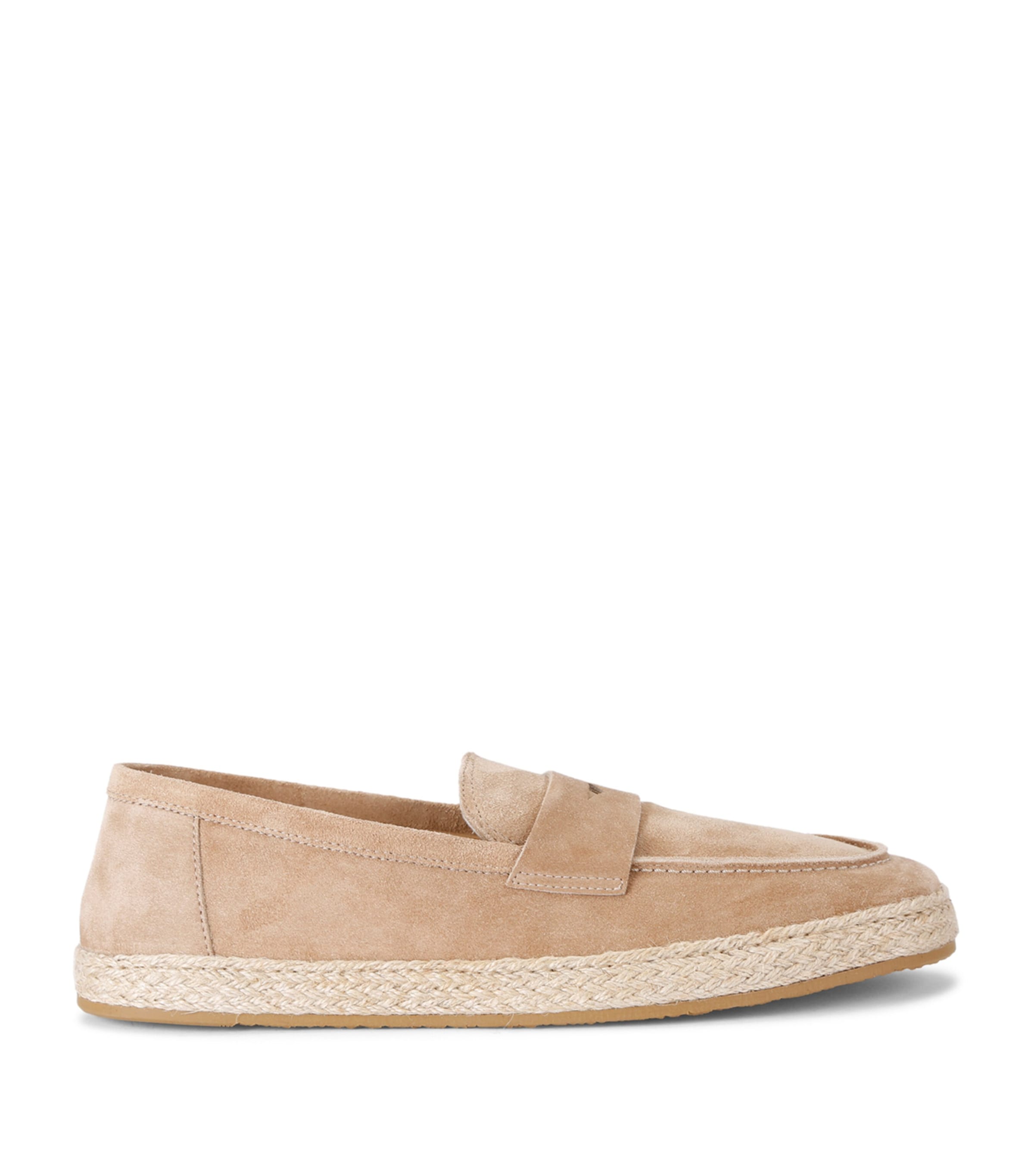 Brunello Cucinelli Suede Penny Espadrilles In White