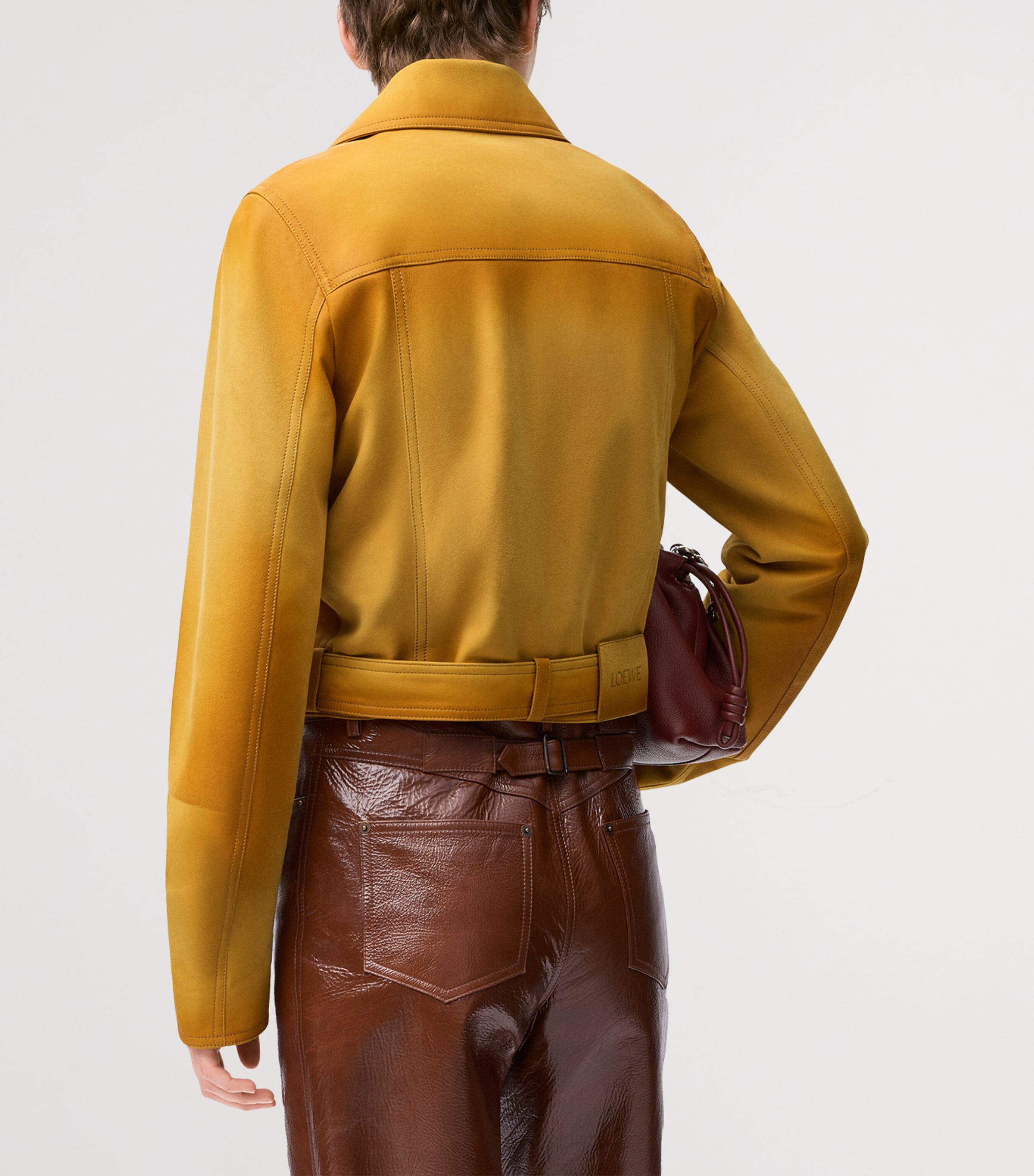 Suede Cropped Jacket LIGHT TAN Image 4