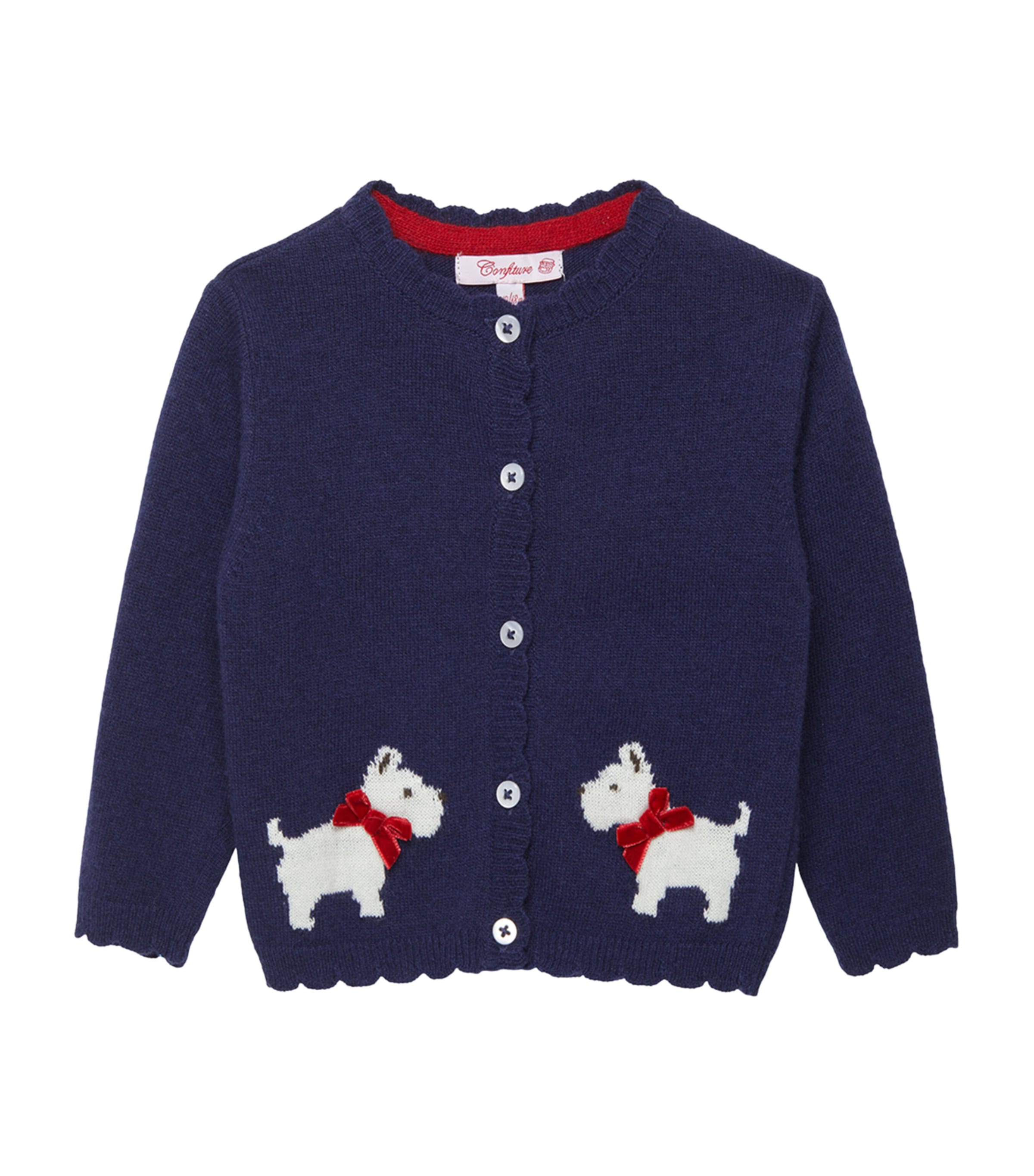 Trotters Kids' Scottie Cardigan In Blue