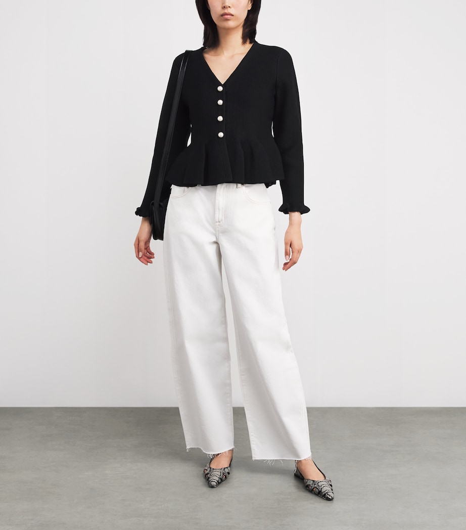 Peplum Cardigan BLACK Image 2