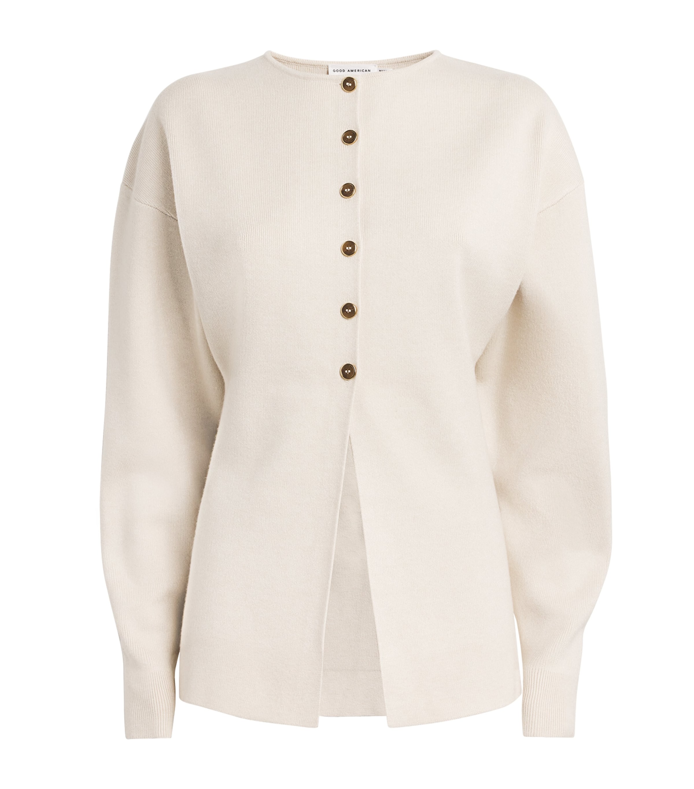 Good American Button-up Longline Cardigan In White