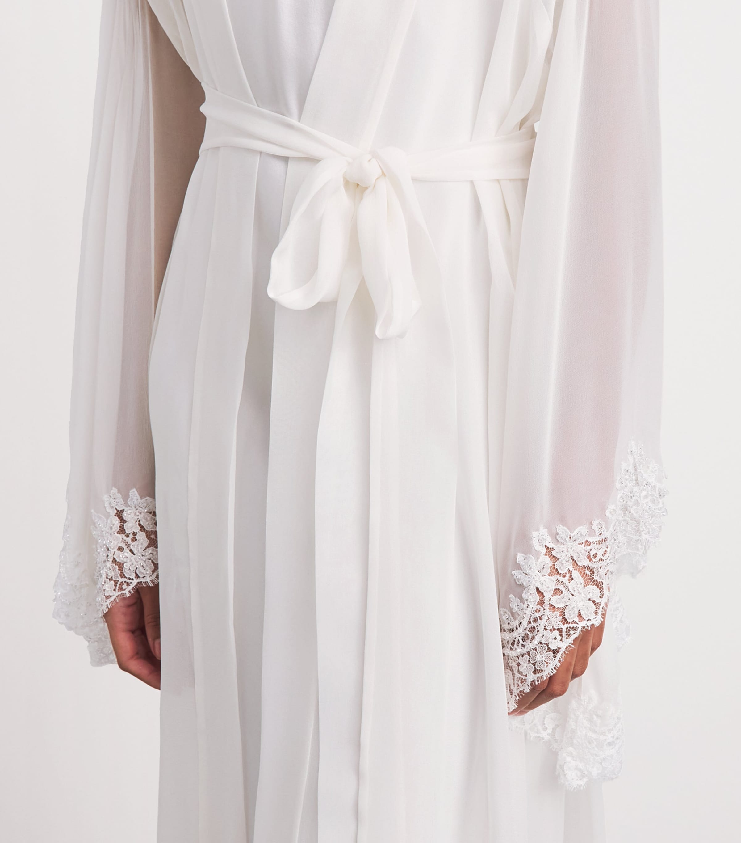 Rosamosario Womens Silk Fatima The Bride Robe White Image 3