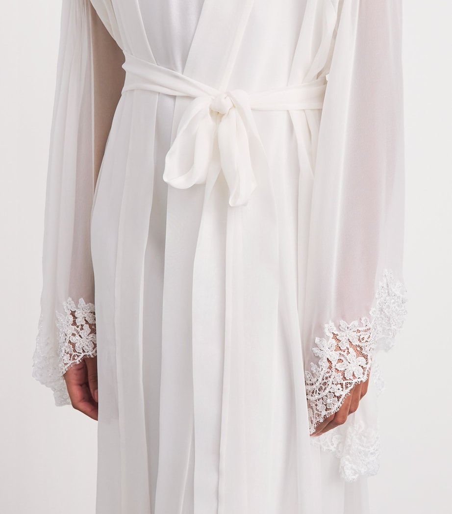 Rosamosario Womens Silk Fatima The Bride Robe White Image 3